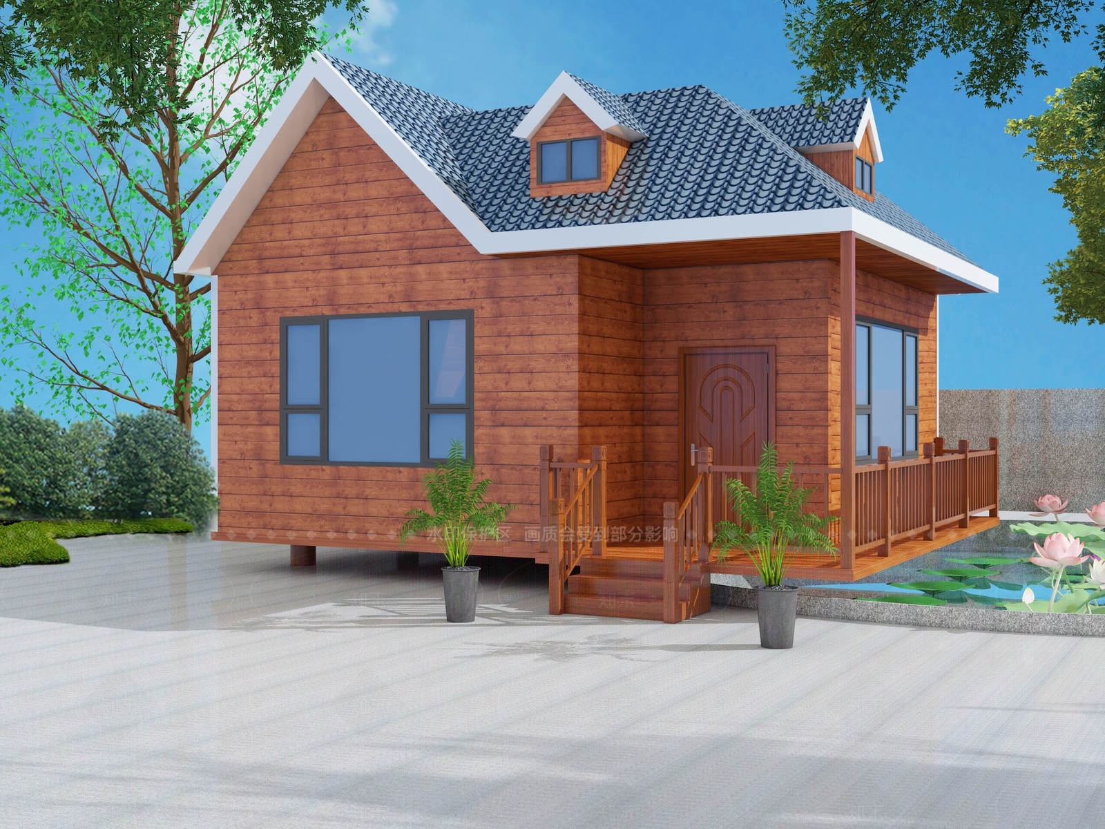现代别墅外观3D模型下载【ID:1205172898】