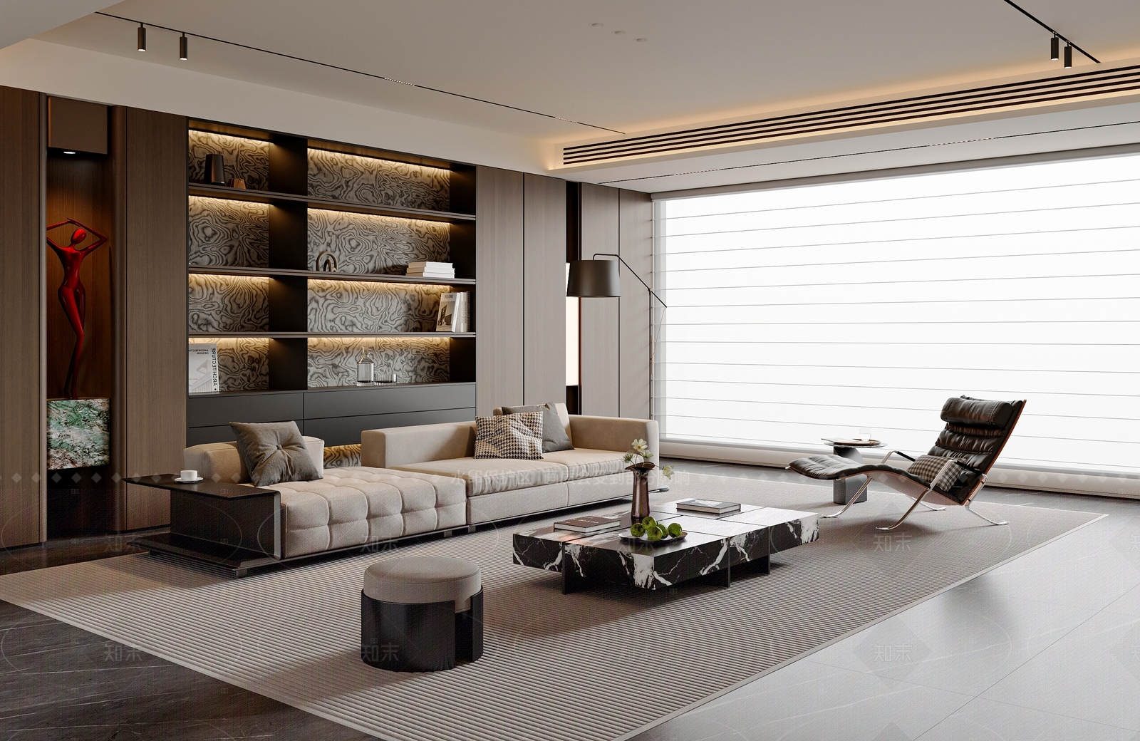 现代意式家居客厅3D模型下载【ID:1205172836】