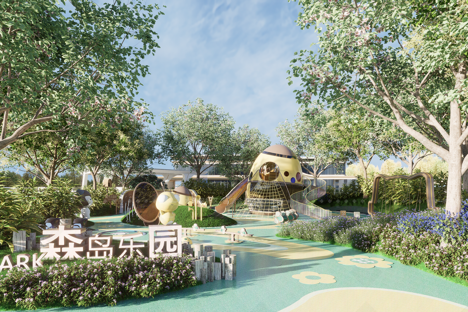 现代儿童游乐空间SU模型下载【ID:1205173982】