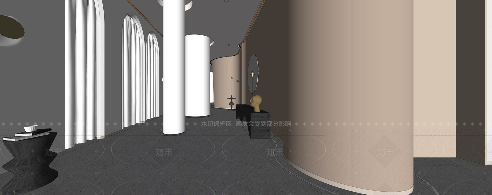 现代轻奢会所SU模型下载【ID:1205176227】