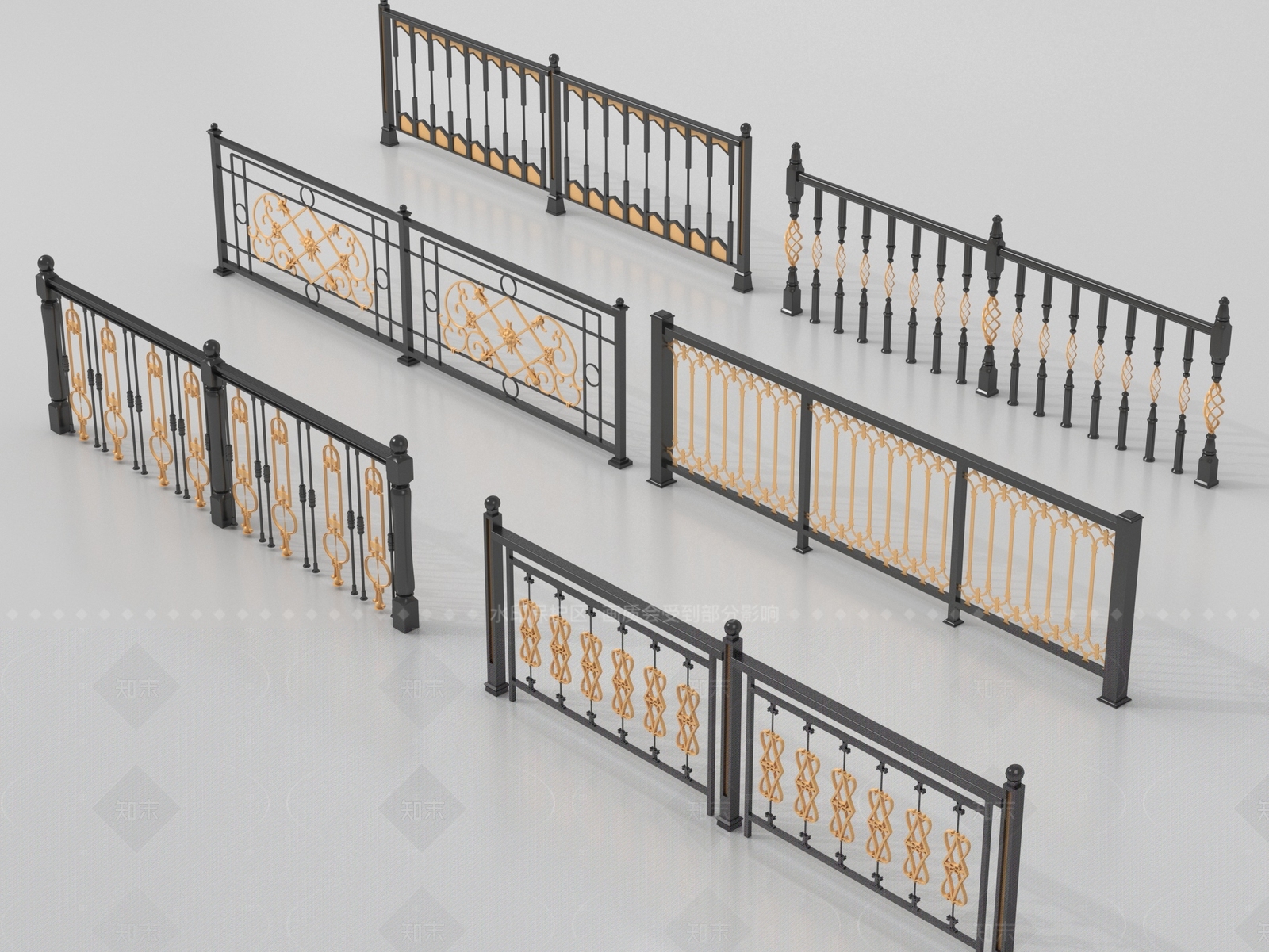 欧式栏杆3D模型下载【ID:1205178970】