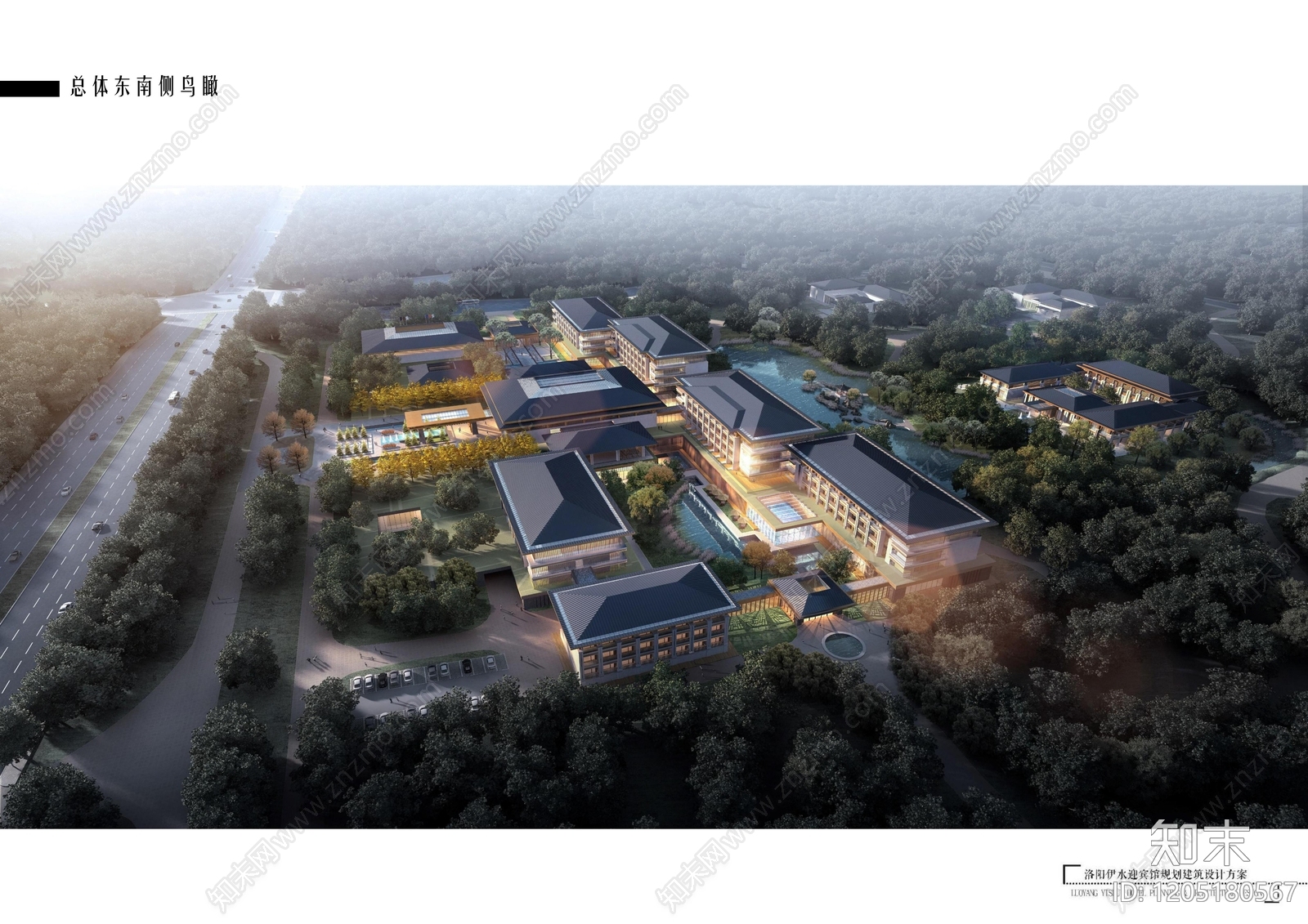 中式酒店建筑下载【ID:1205180567】