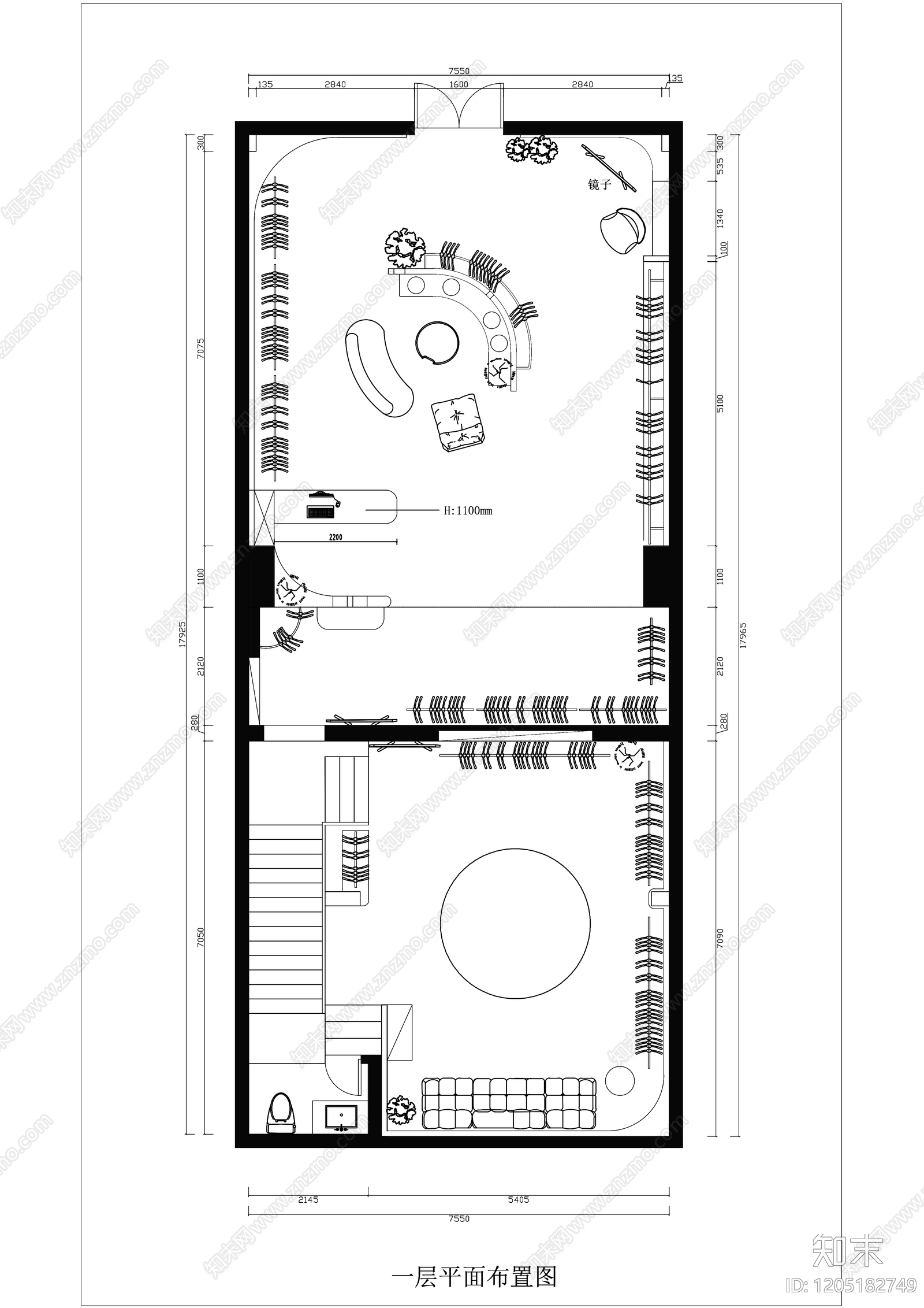 侘寂奶油服装店施工图下载【ID:1205182749】