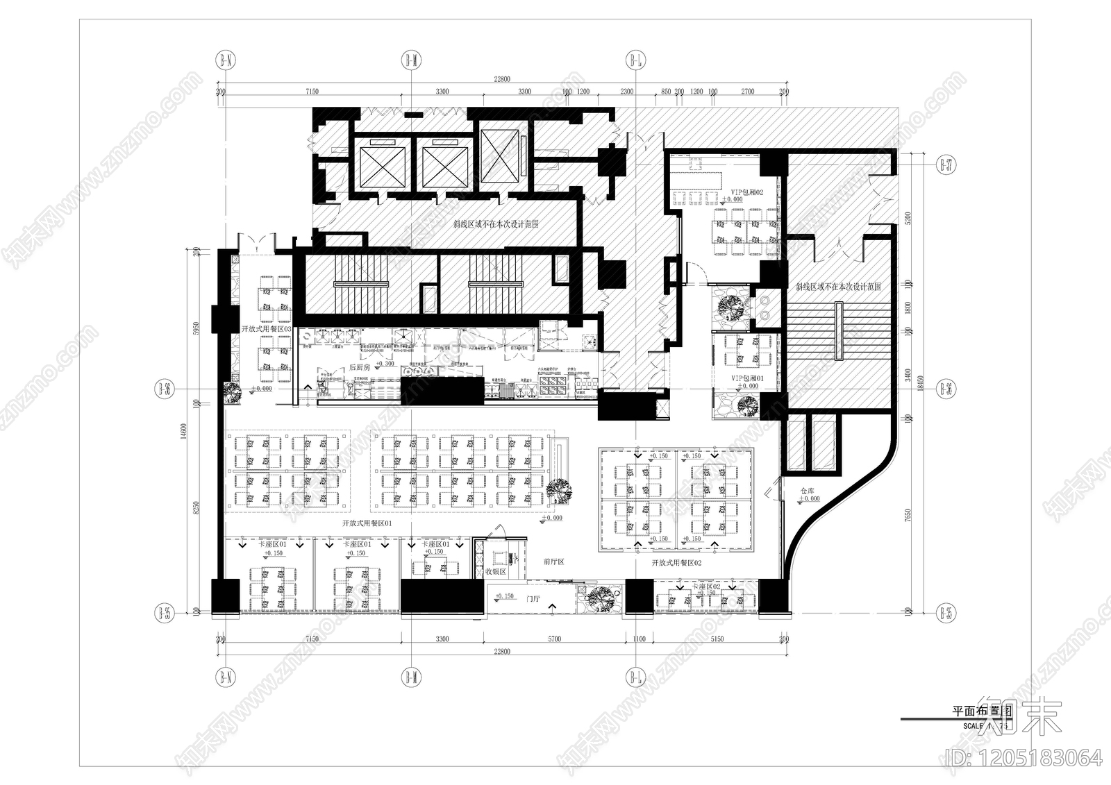 烤肉店施工图下载【ID:1205183064】