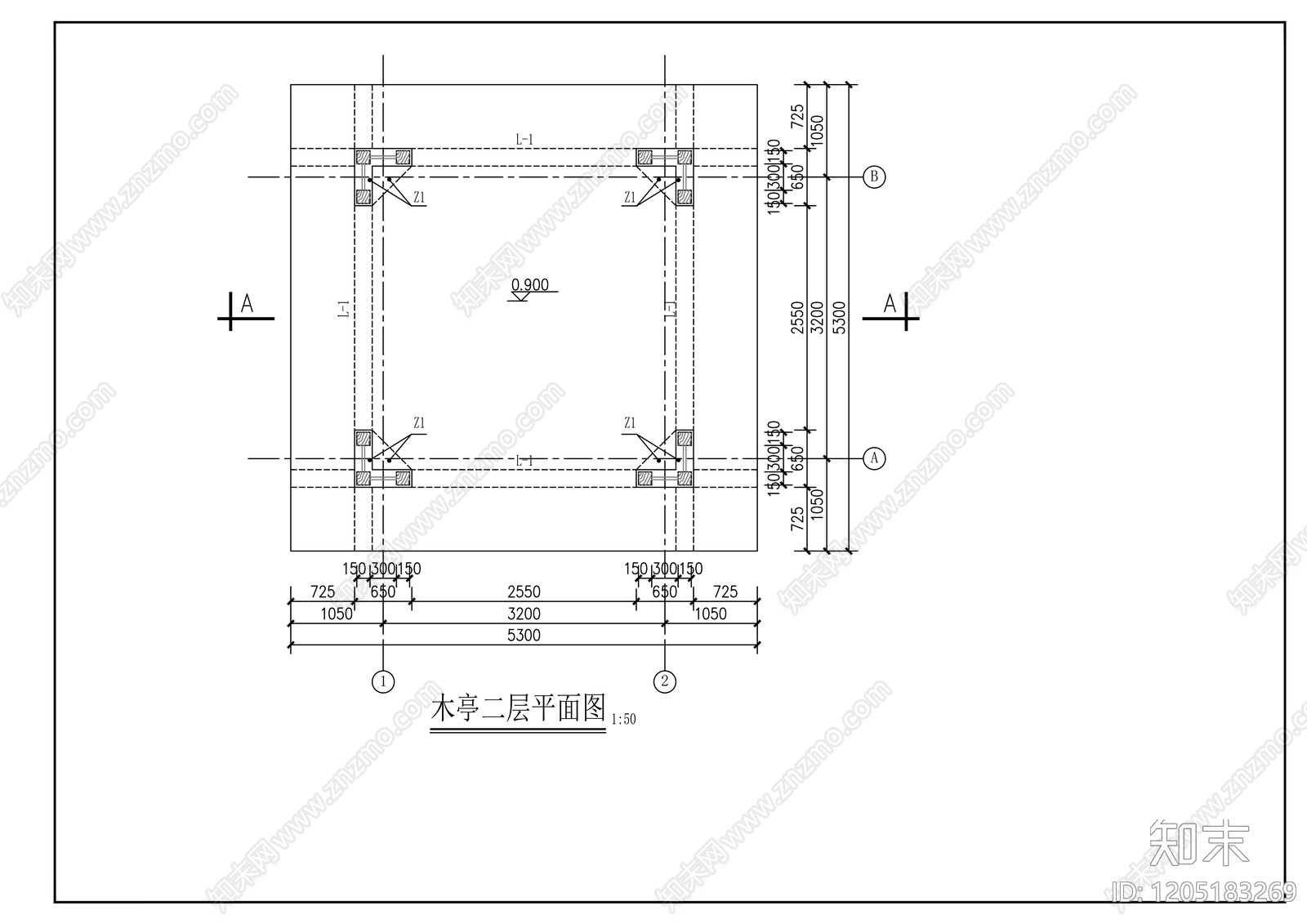 现代亭子cad施工图下载【ID:1205183269】