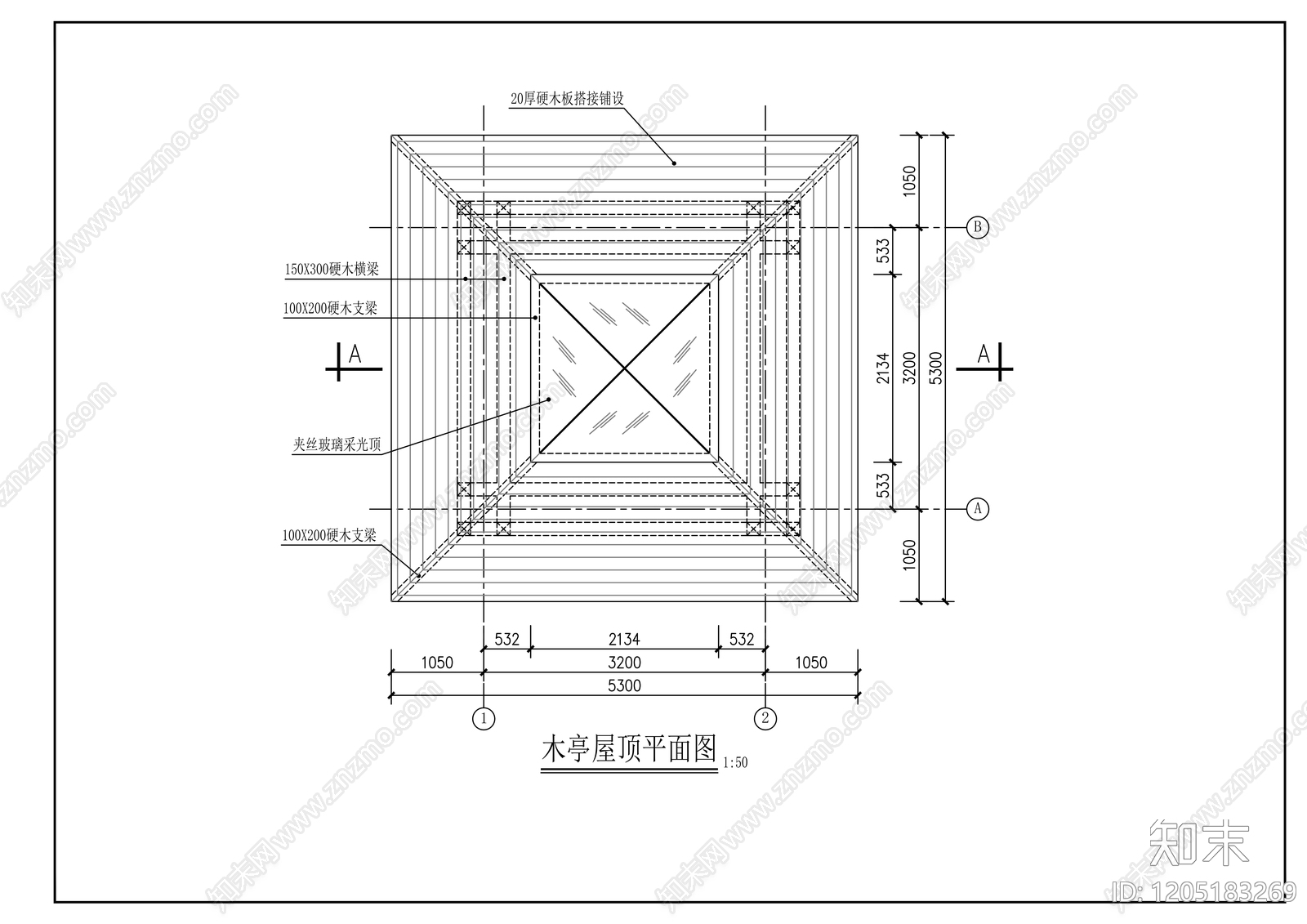 现代亭子cad施工图下载【ID:1205183269】