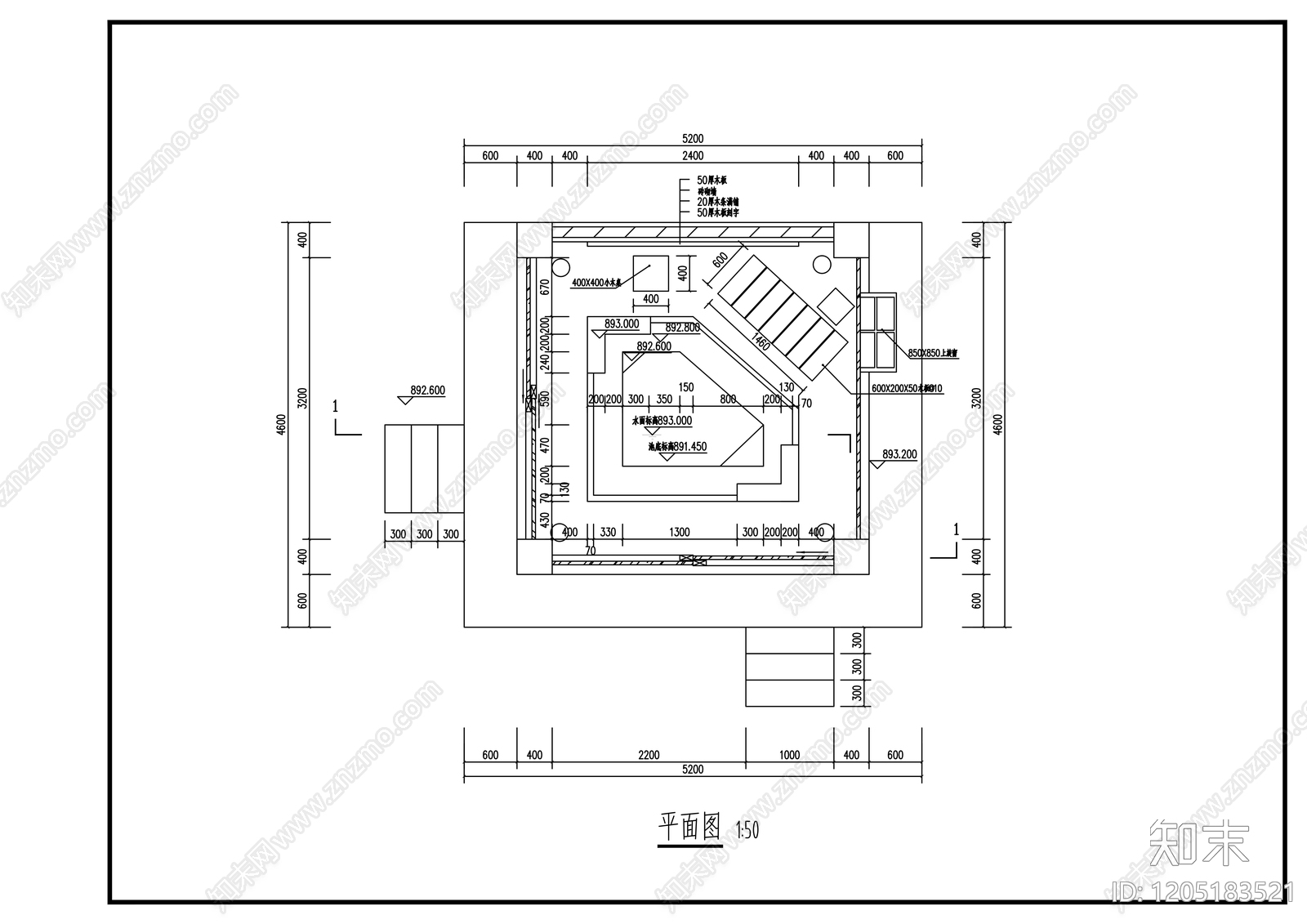 现代亭子cad施工图下载【ID:1205183521】
