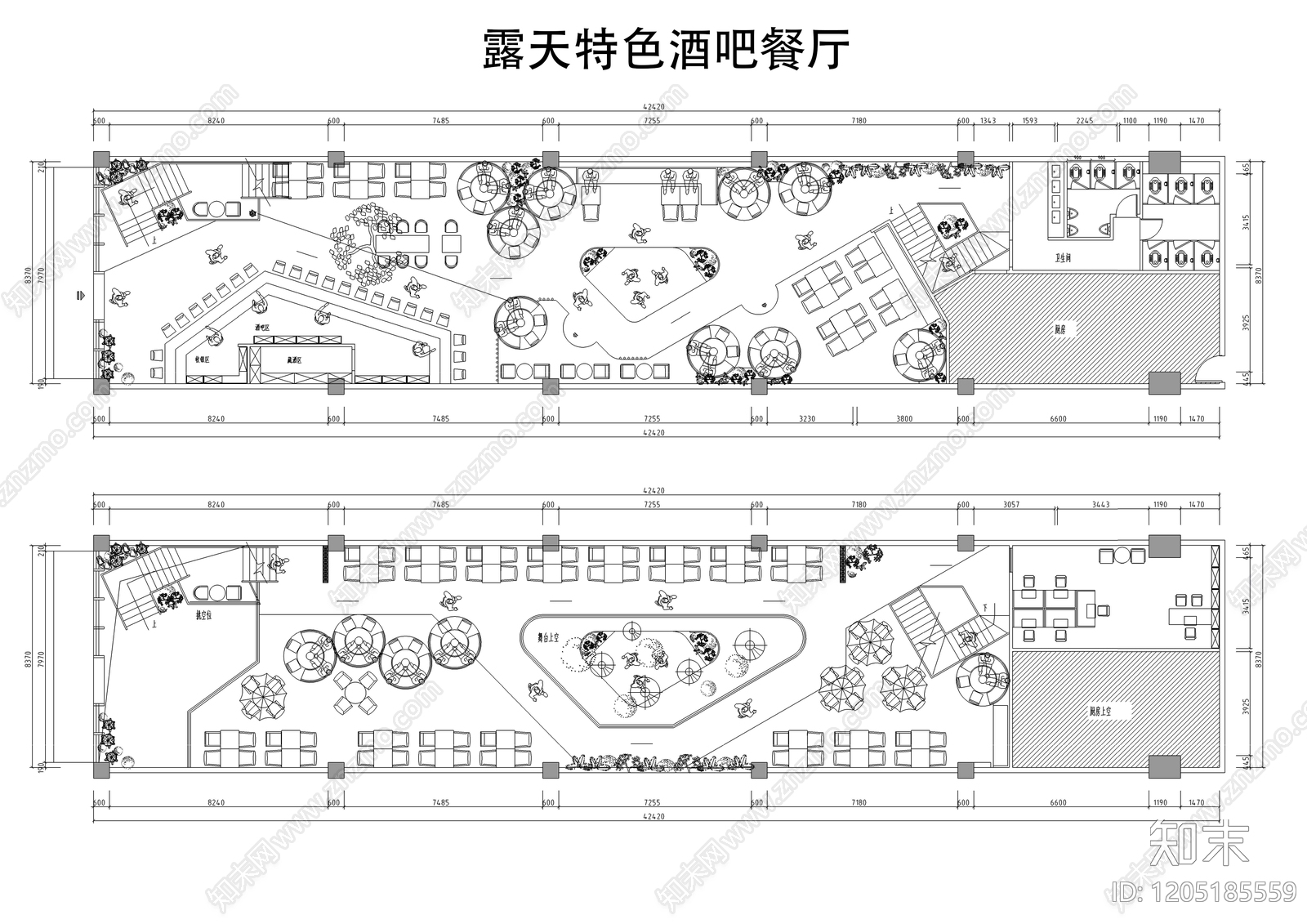 现代酒吧cad施工图下载【ID:1205185559】