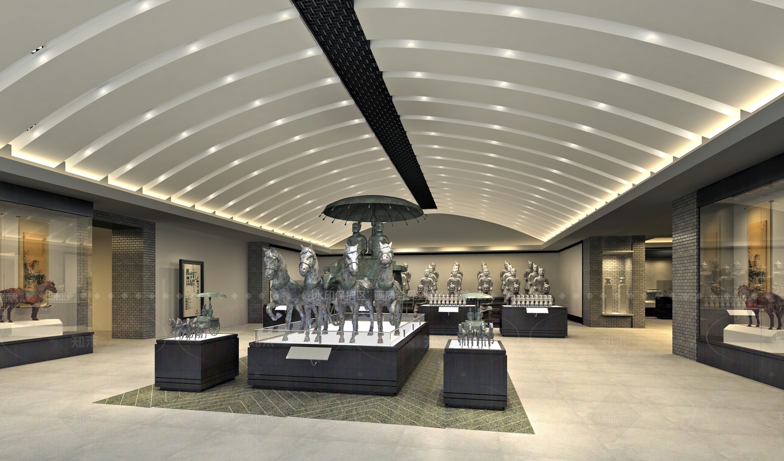 中式博物馆展厅3D模型下载【ID:1205190880】