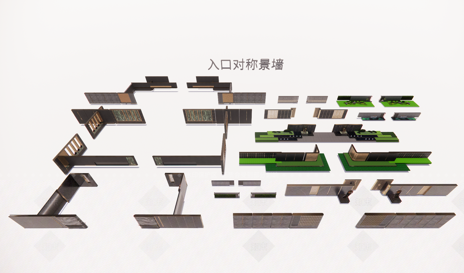 现代轻奢景墙SU模型下载【ID:1205192455】