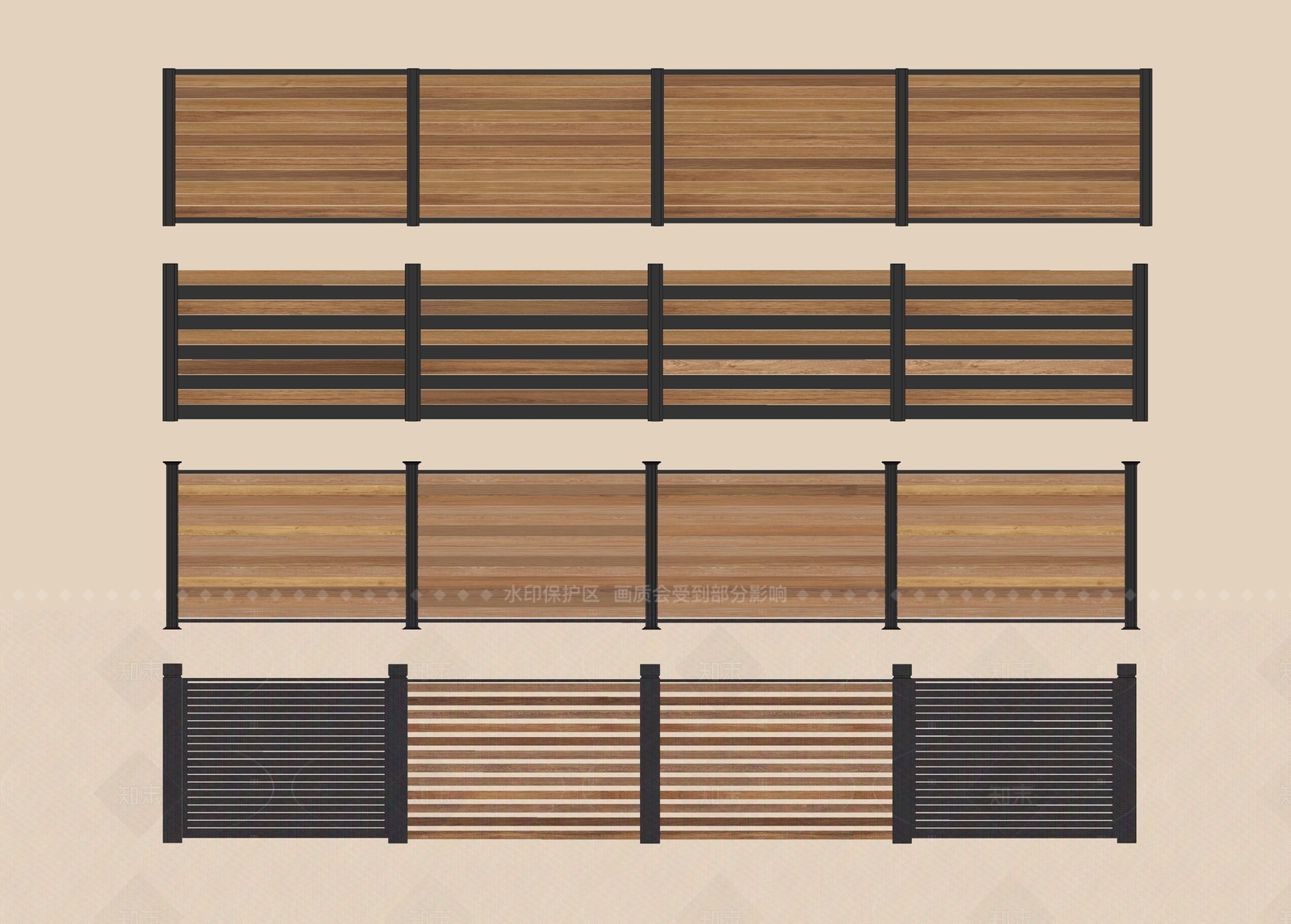现代景观围栏SU模型下载【ID:1205193680】