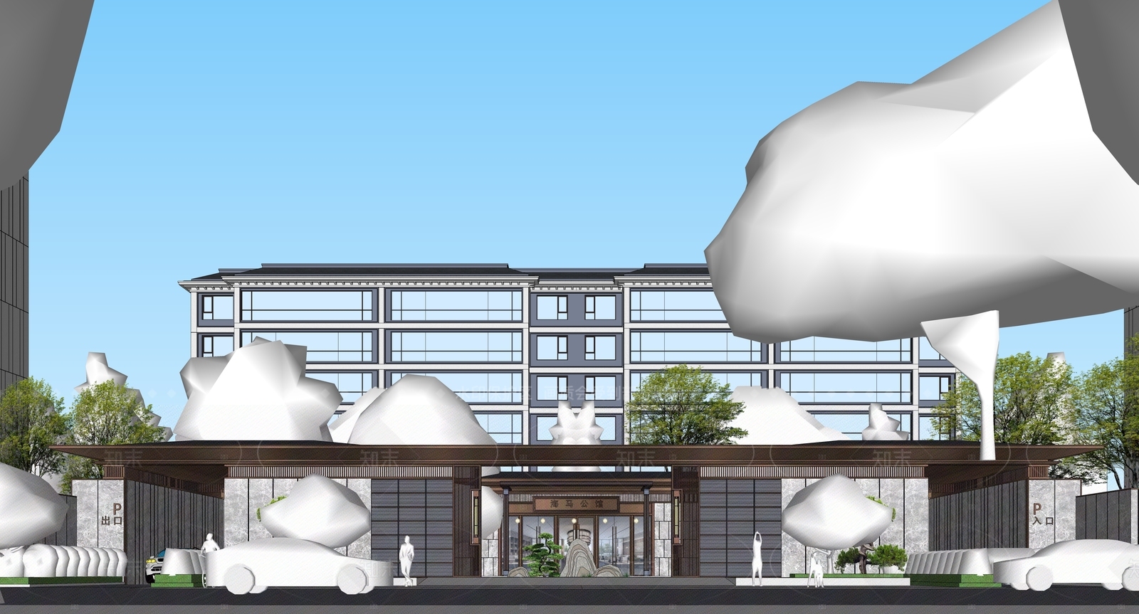 现代新中式多层住宅SU模型下载【ID:1205197108】