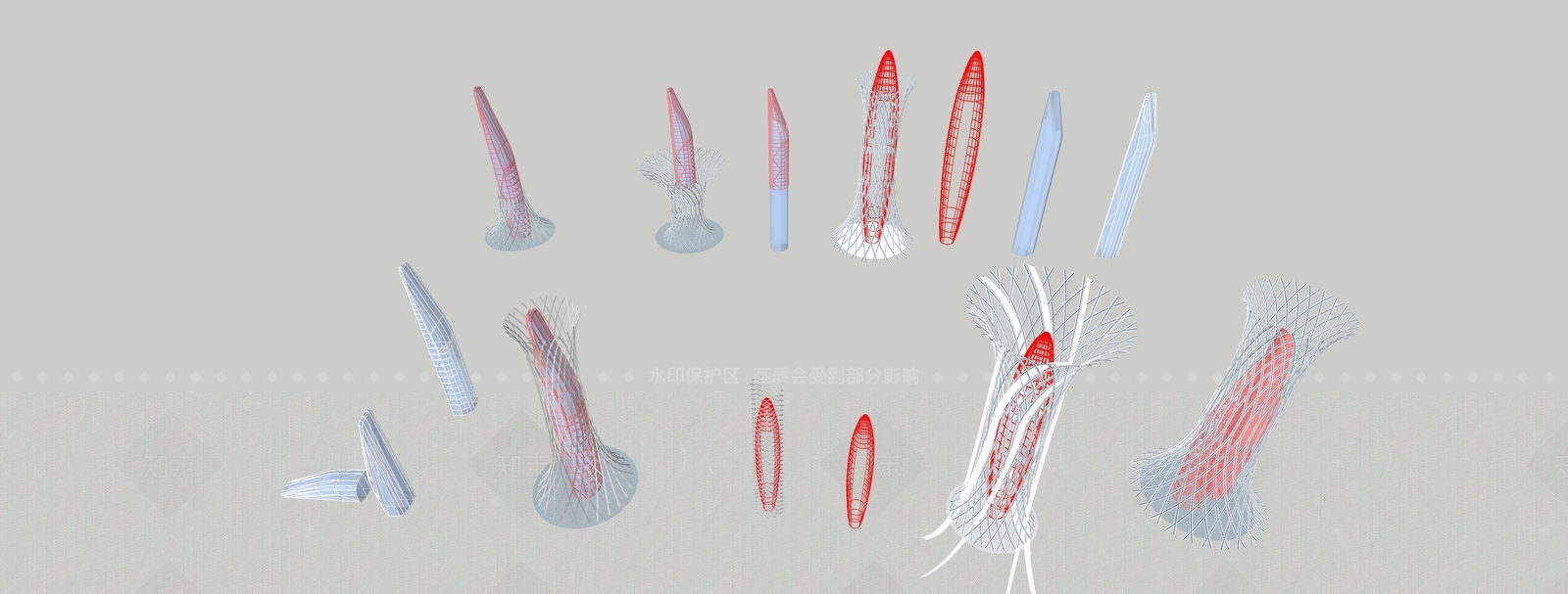 现代轻奢塔楼SU模型下载【ID:1205199339】