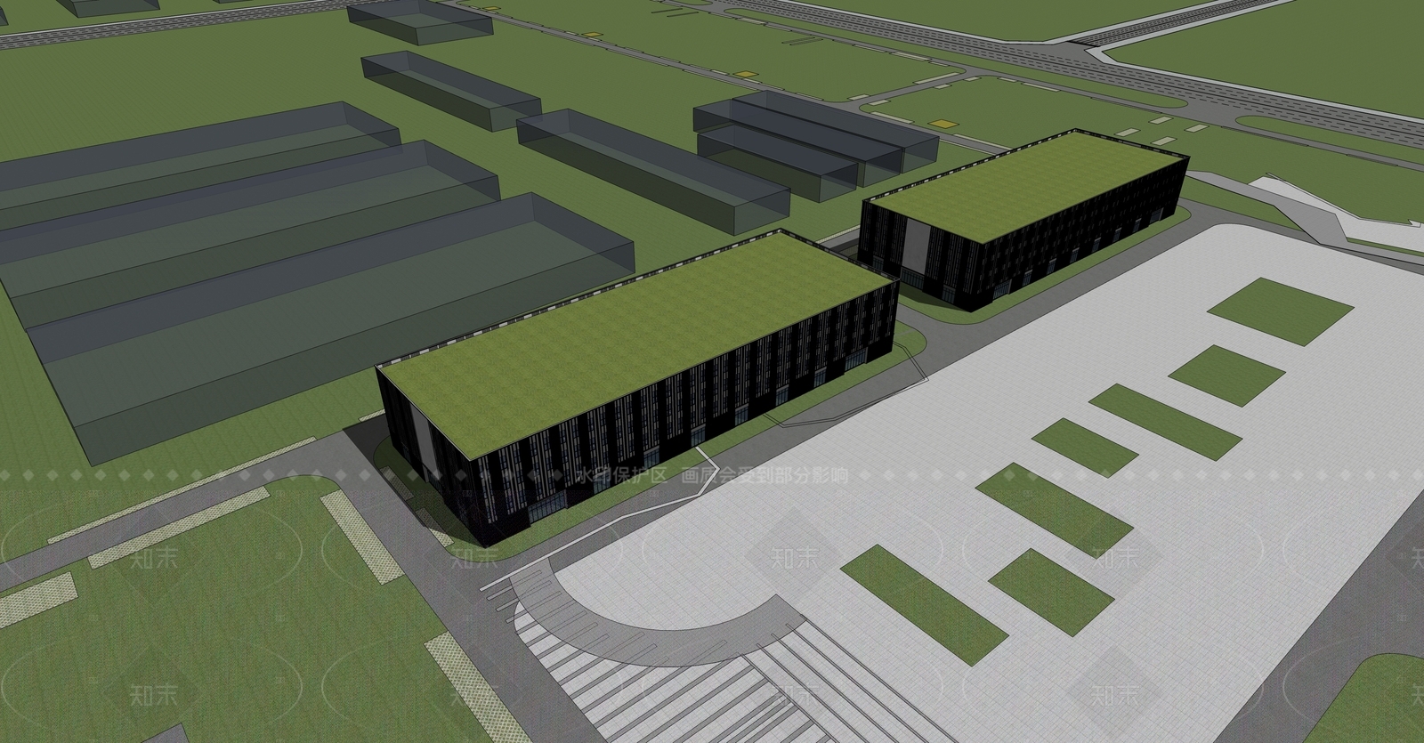 现代工业厂房SU模型下载【ID:1205204899】
