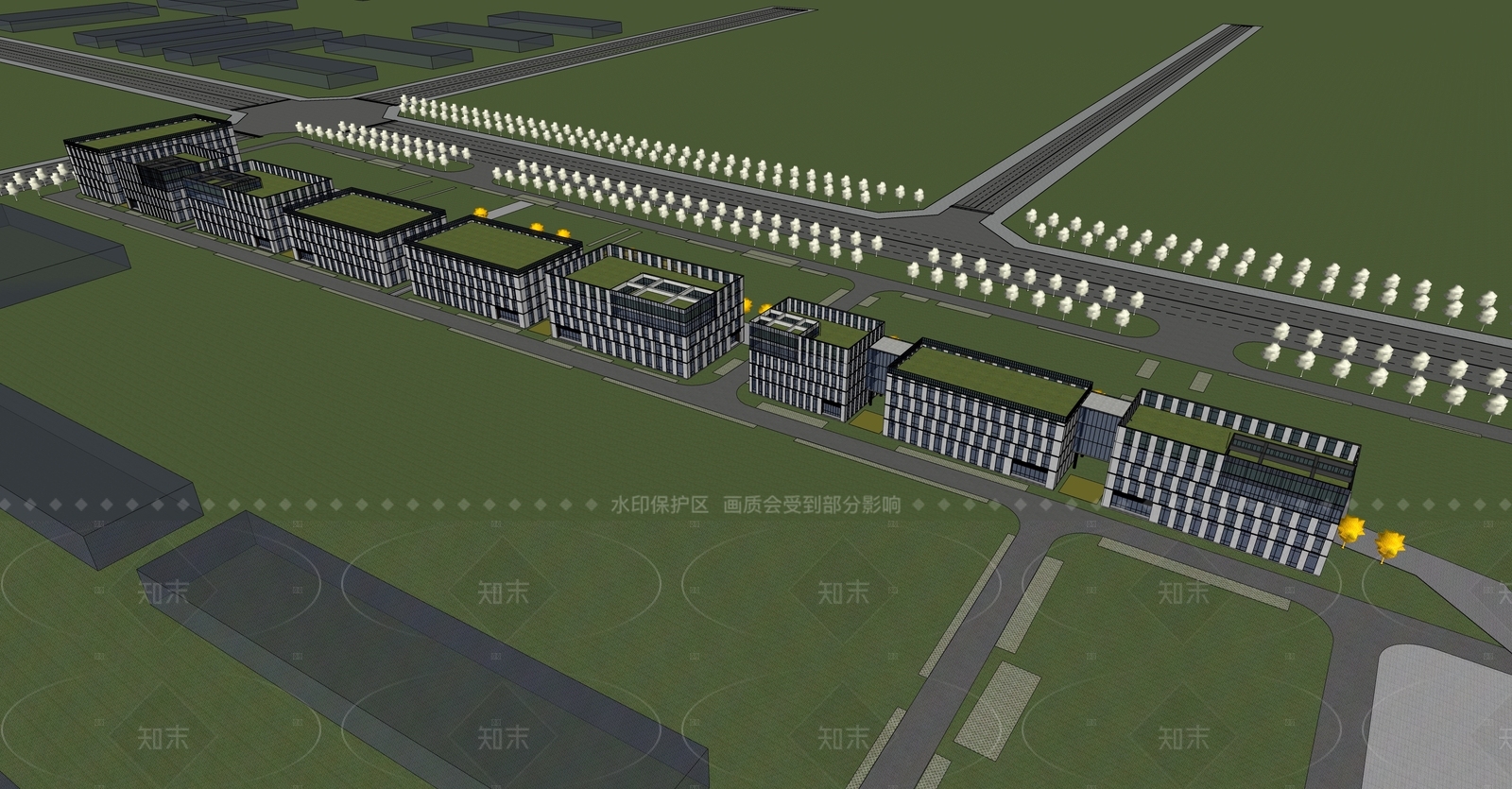 现代工业厂房SU模型下载【ID:1205205269】