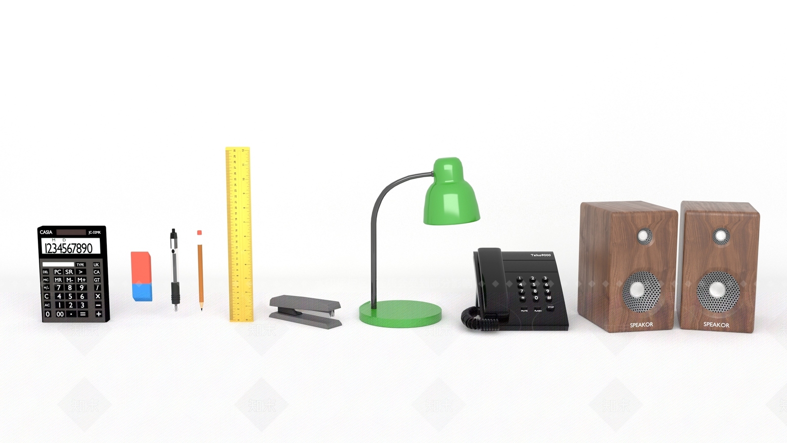 办公用品3D模型下载【ID:1205210719】