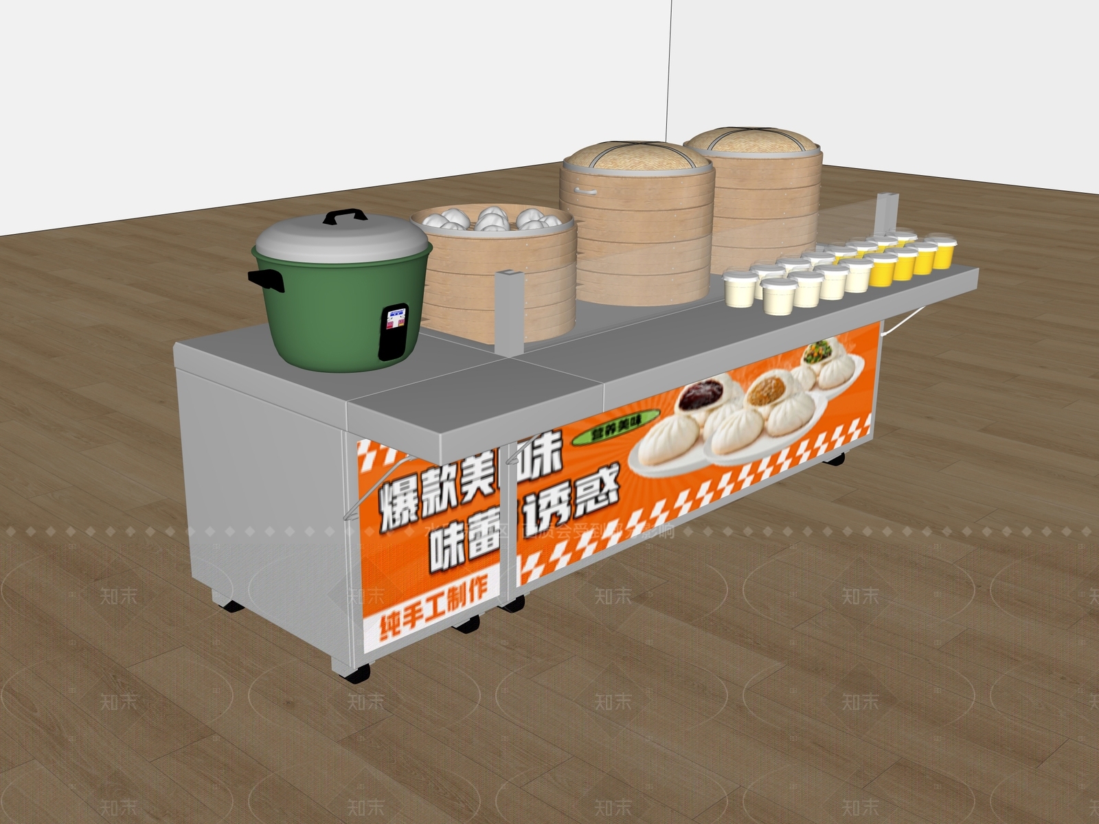 现代快餐店SU模型下载【ID:1205212657】