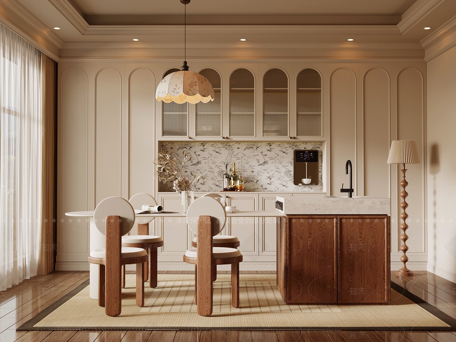 法式家居餐厅3D模型下载【ID:1205213854】