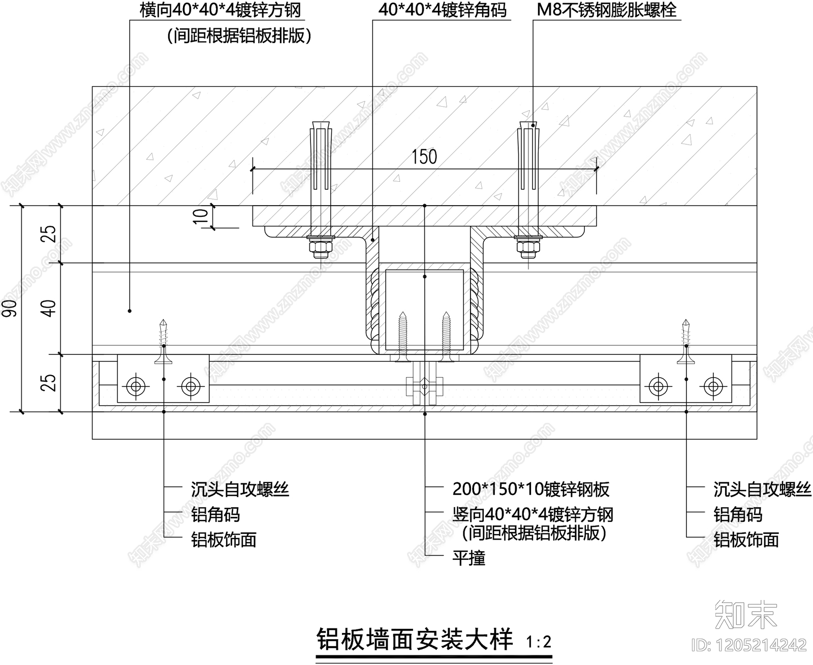 背景墙节点施工图下载【ID:1205214242】