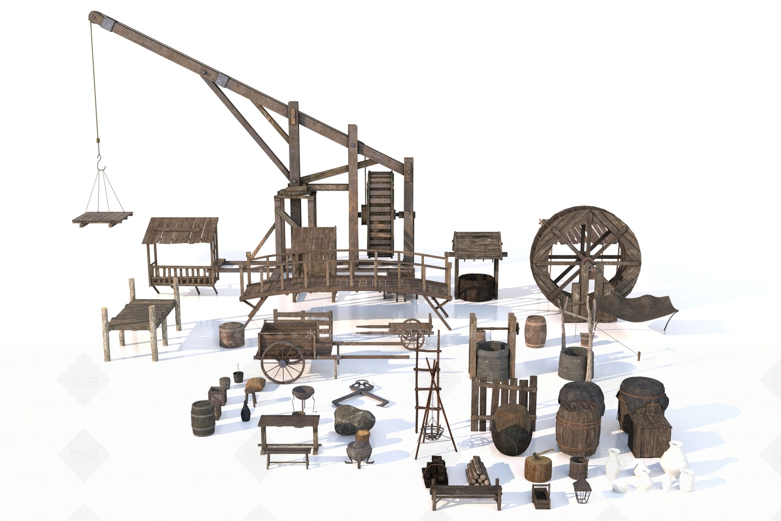 现代古建3D模型下载【ID:1205214993】