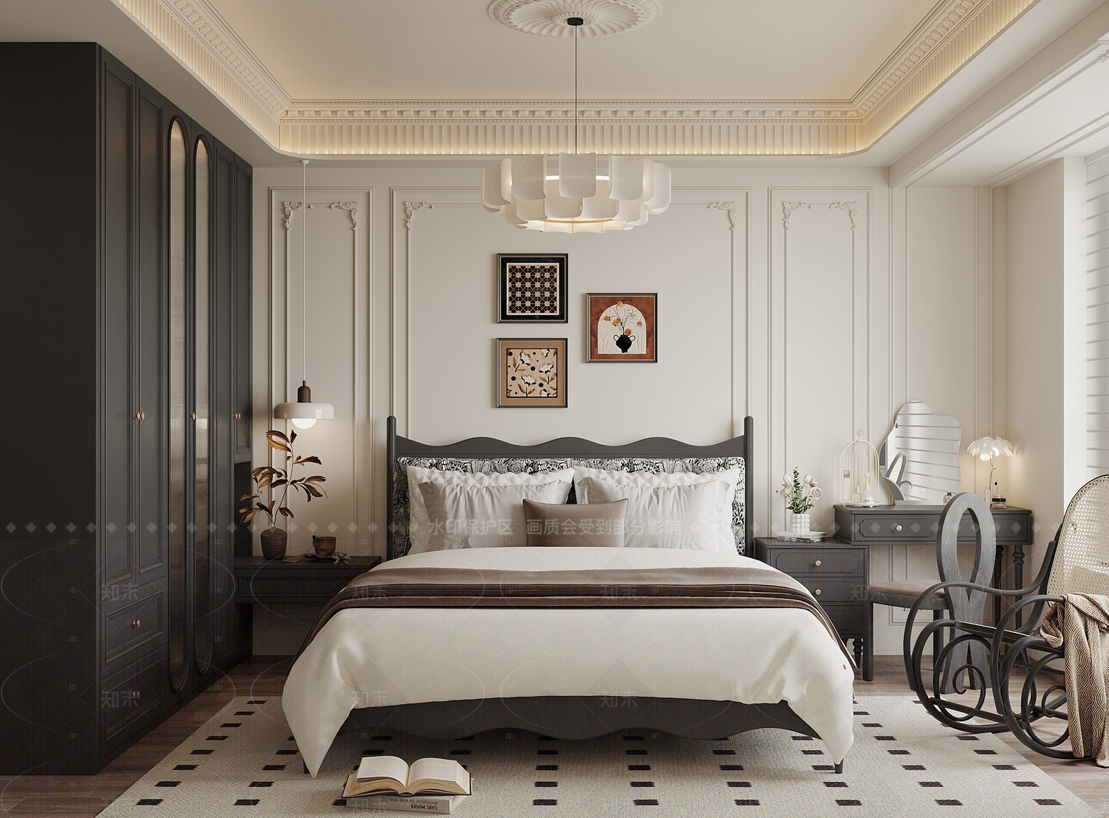 法式家居卧室3D模型下载【ID:1205220568】