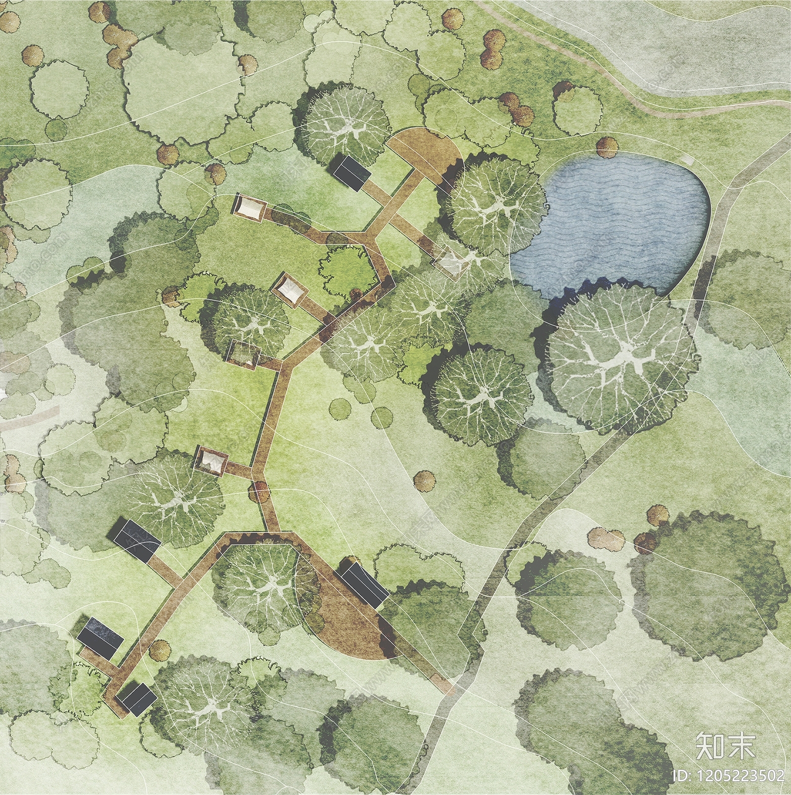 中式日式生态彩平图下载【ID:1205223502】