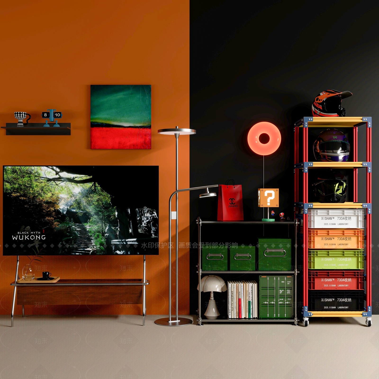 现代工业电视柜3D模型下载【ID:1205224169】