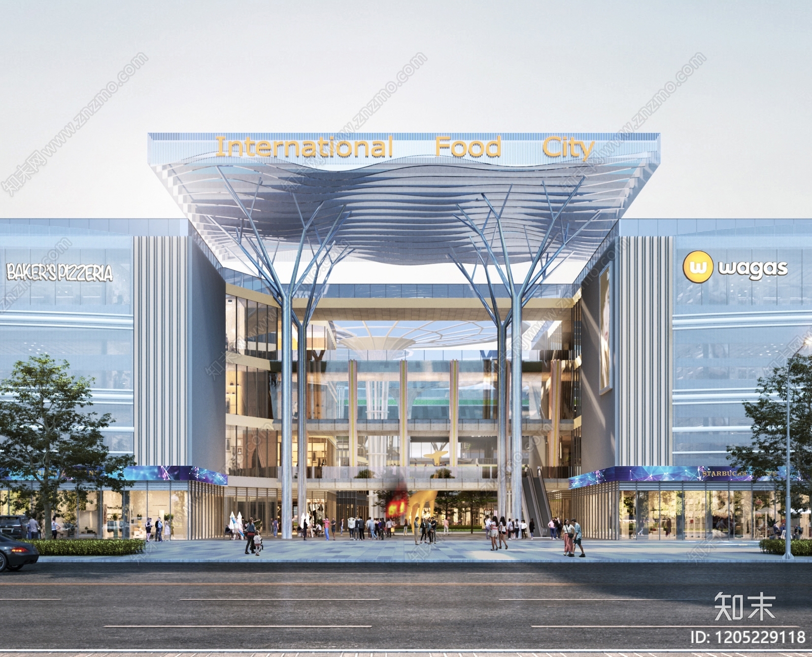 现代农贸市场建筑下载【ID:1205229118】