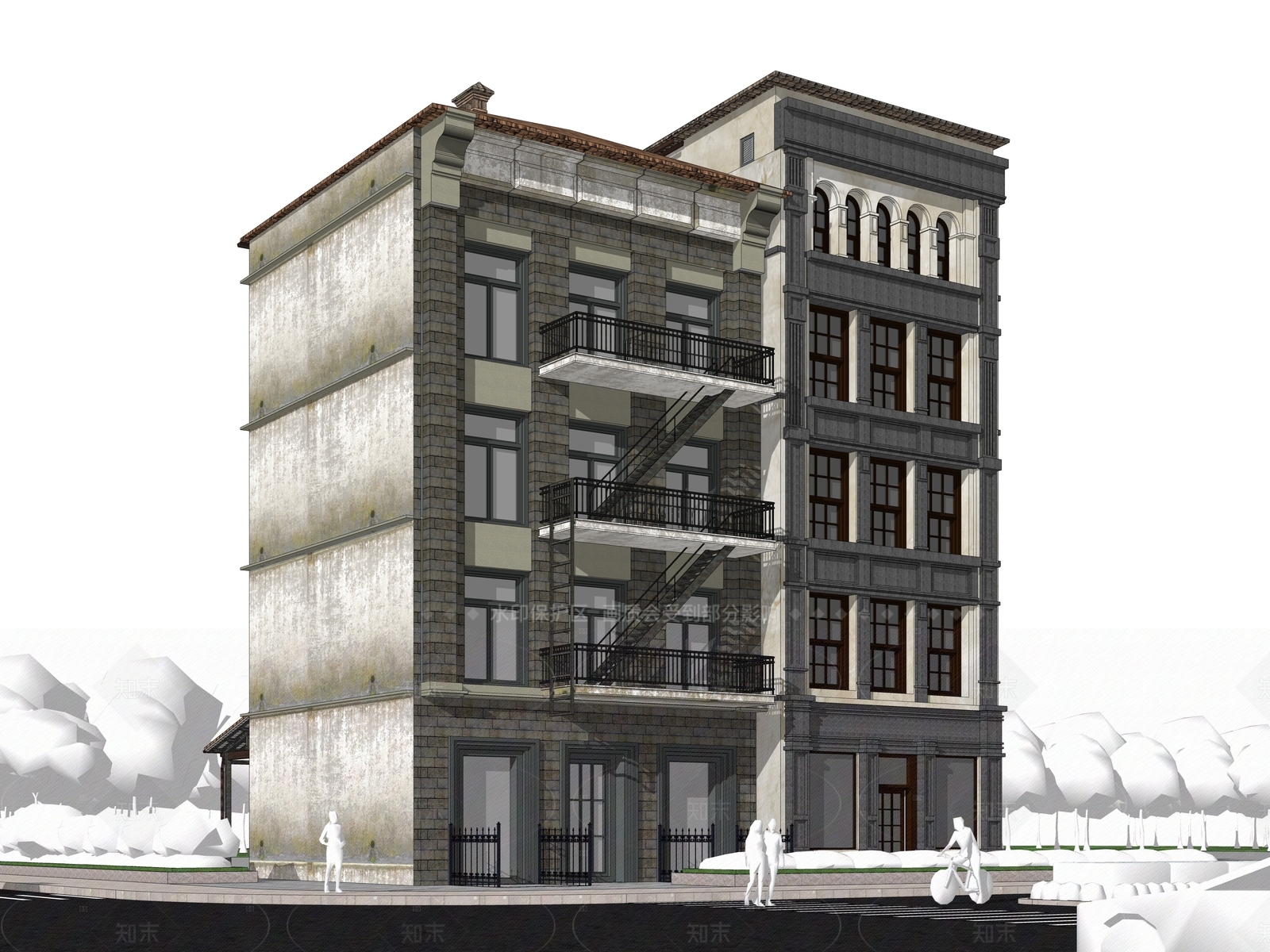 复古欧式多层住宅SU模型下载【ID:1205232062】