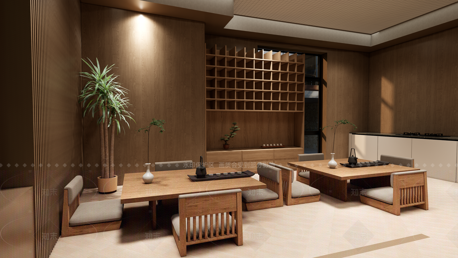 禅意新中式棋牌室SU模型下载【ID:1205232324】