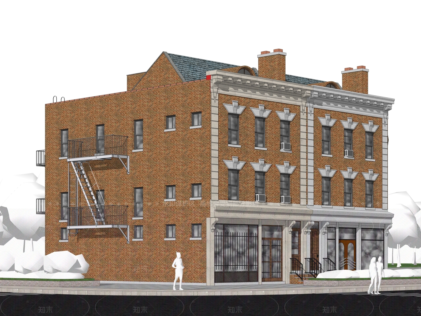 欧式意式办公楼SU模型下载【ID:1205232798】