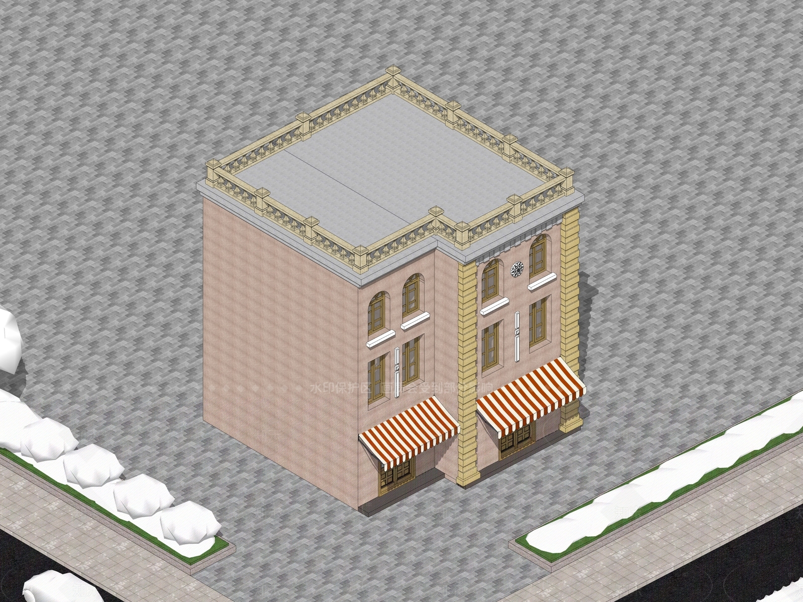 欧式简欧其他商业建筑SU模型下载【ID:1205233384】