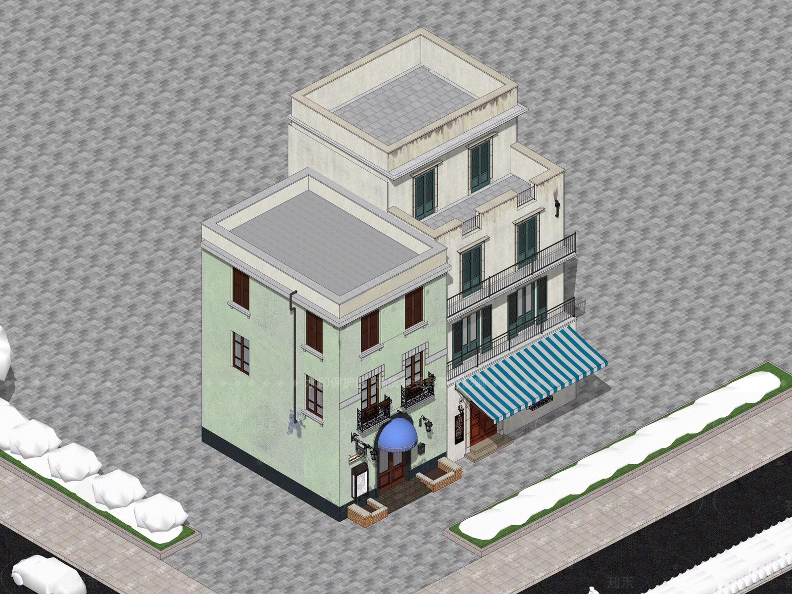 法式欧式多层住宅SU模型下载【ID:1205233421】
