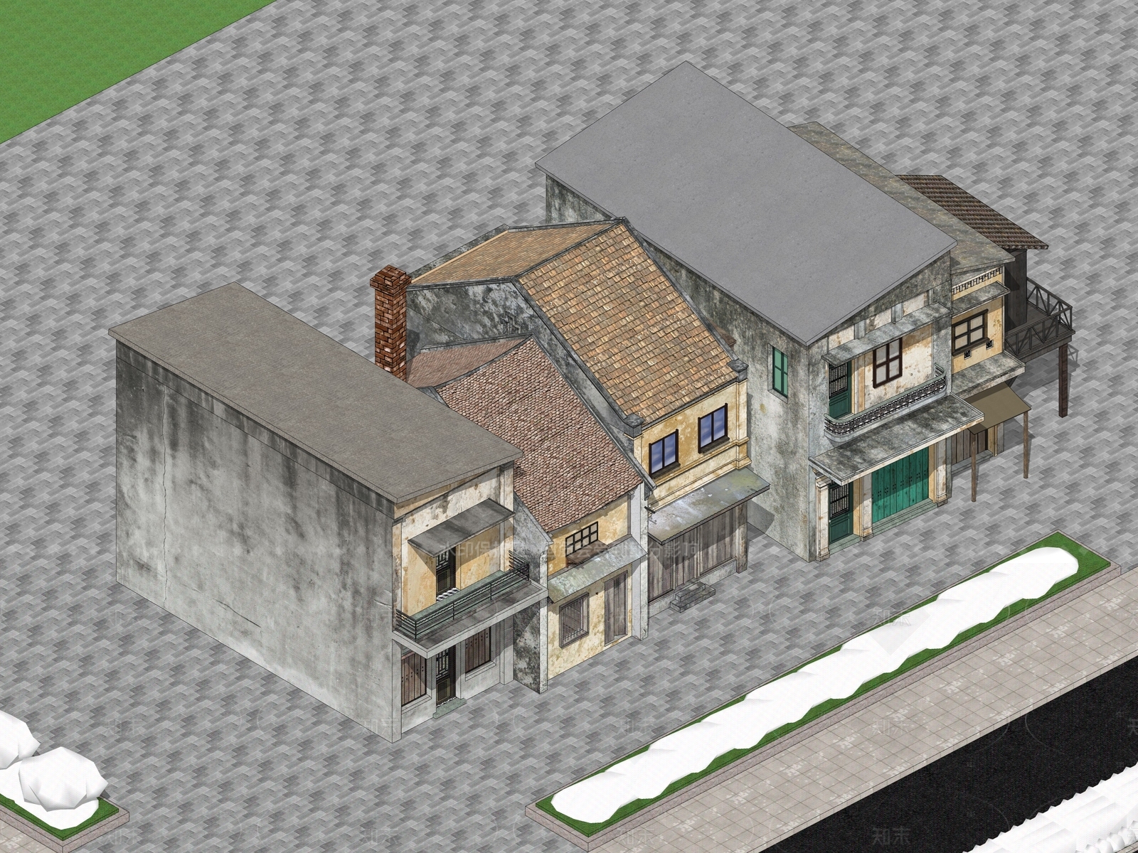 中式欧式其他工业建筑SU模型下载【ID:1205233649】