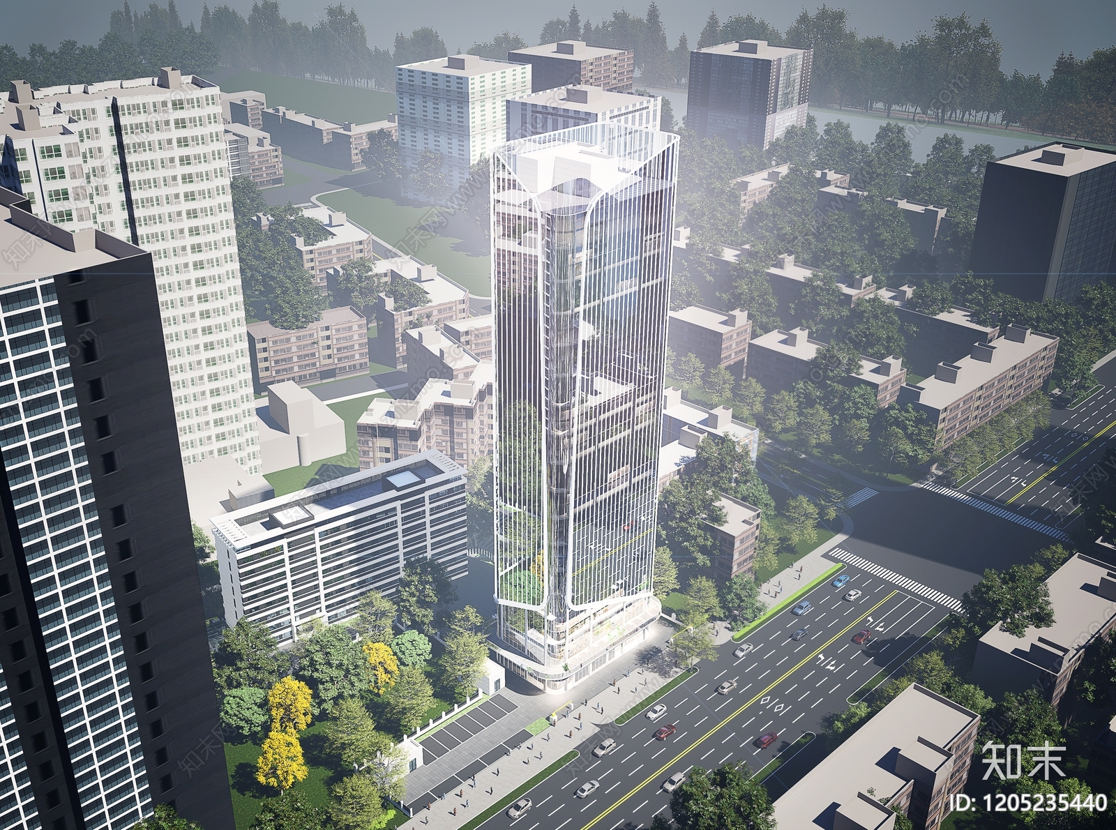 现代酒店建筑SU模型下载【ID:1205235440】