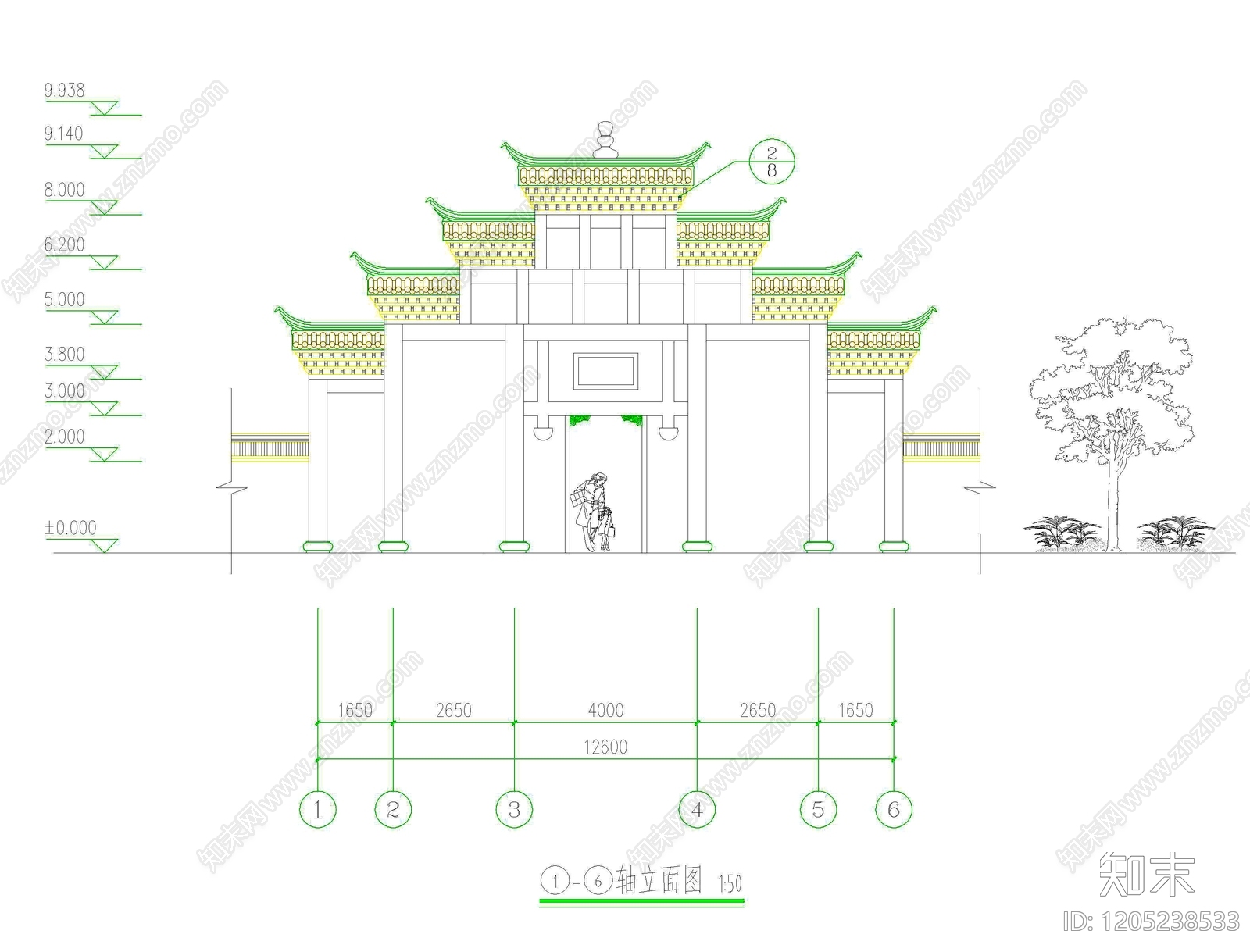 仿古建筑施工图下载【ID:1205238533】