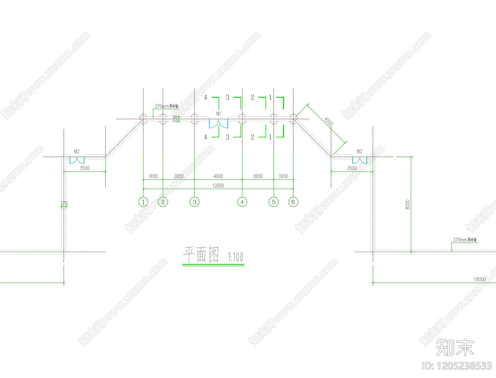 仿古建筑cad施工图下载【ID:1205238533】