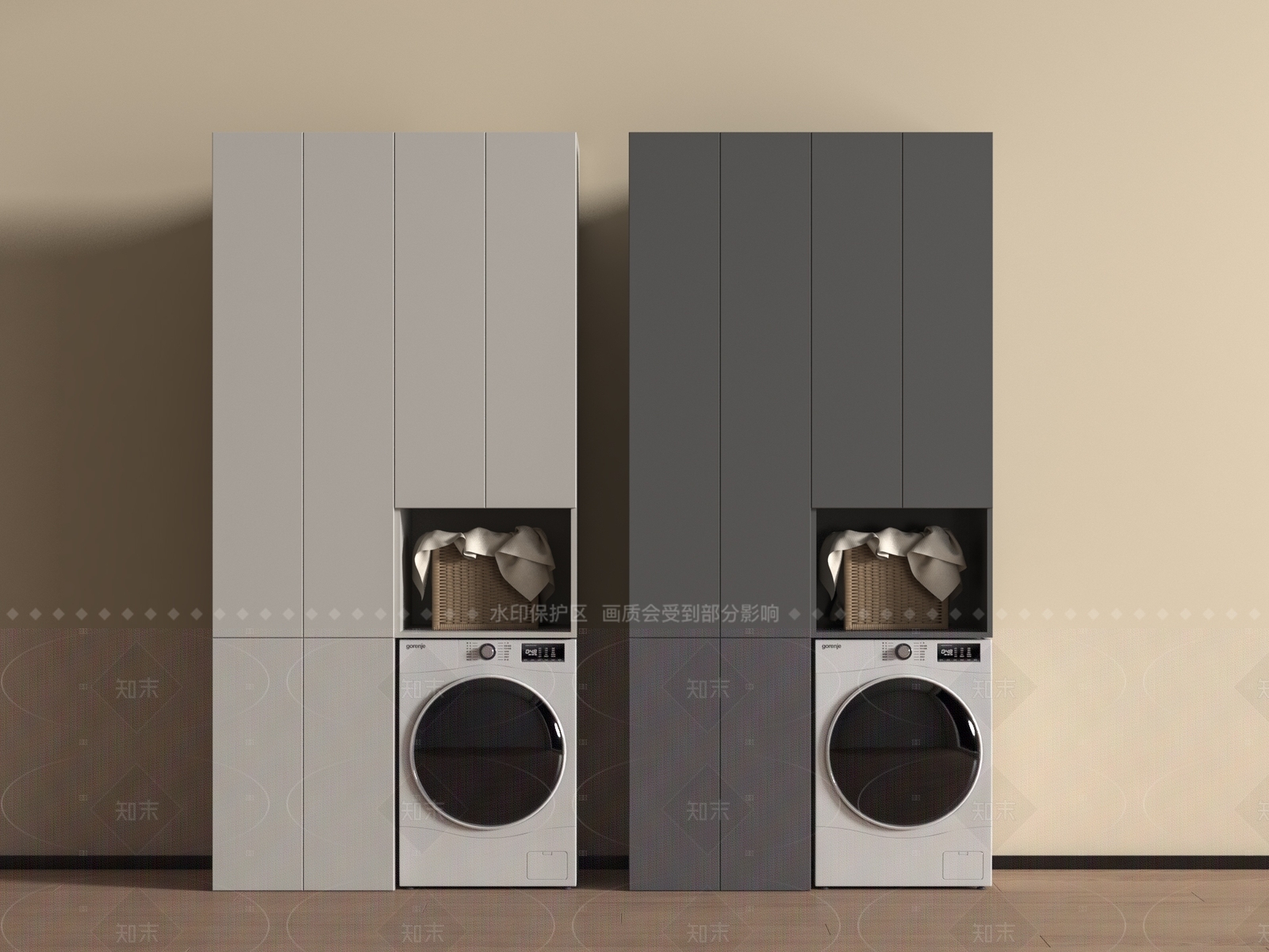 现代洗衣机柜3D模型下载【ID:1205239505】