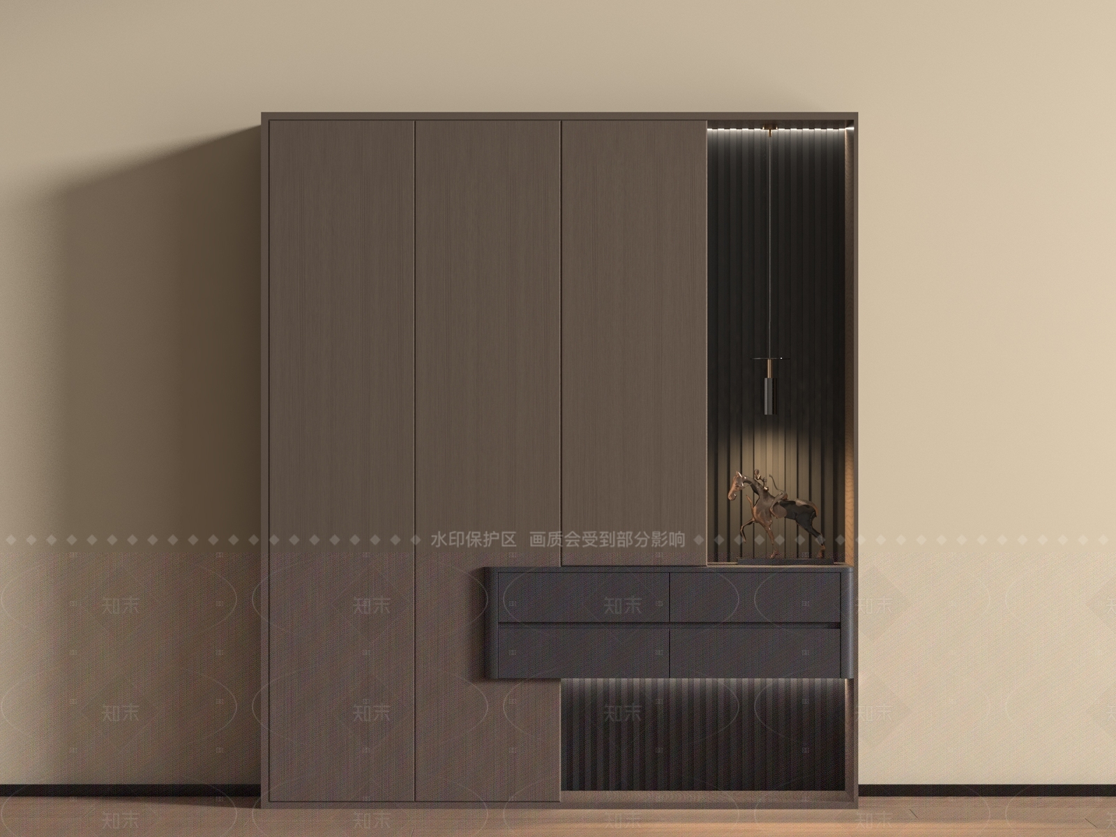 现代意式玄关柜3D模型下载【ID:1205239622】