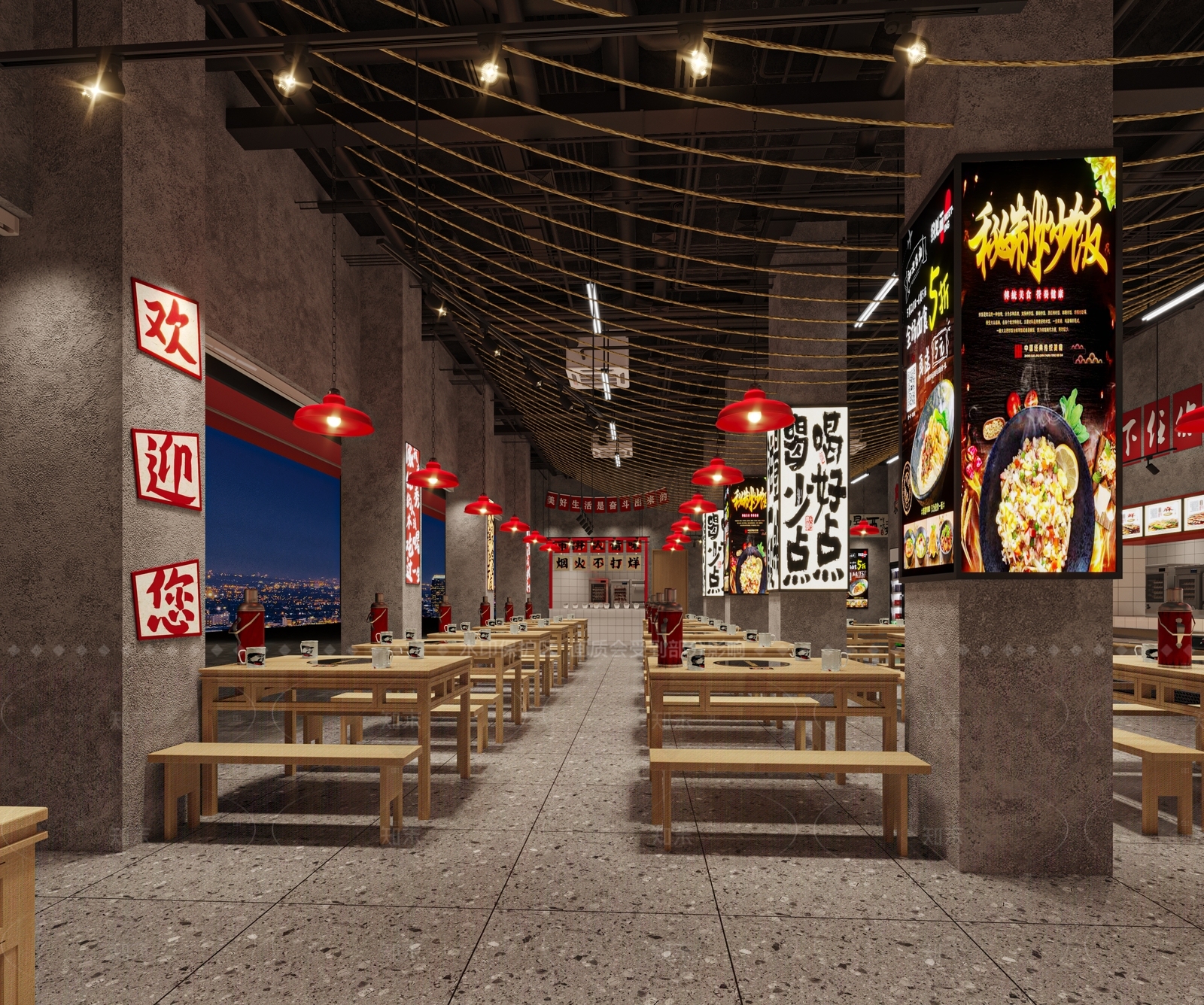 工业火锅店3D模型下载【ID:1205239881】