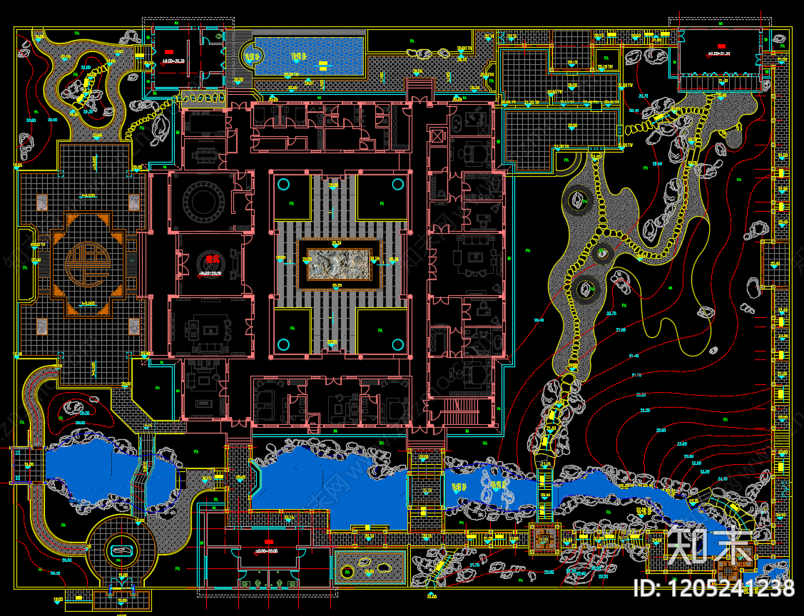 中式庭院施工图下载【ID:1205241238】