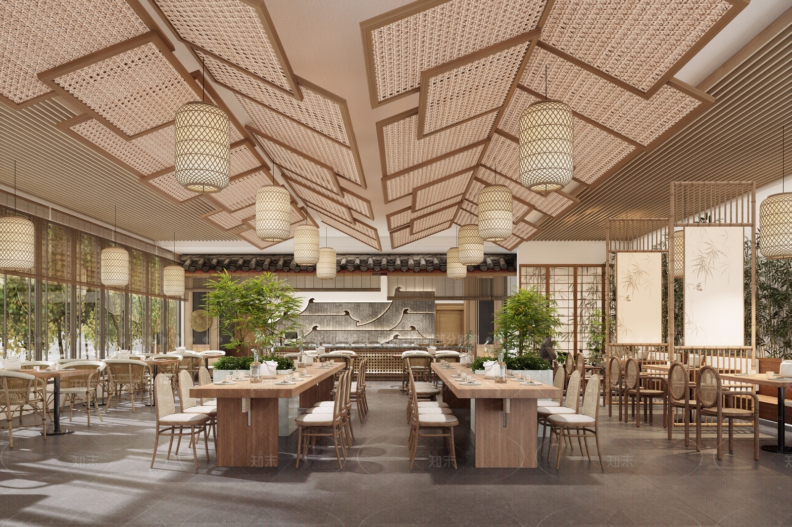 新中式现代茶馆SU模型下载【ID:1205252953】