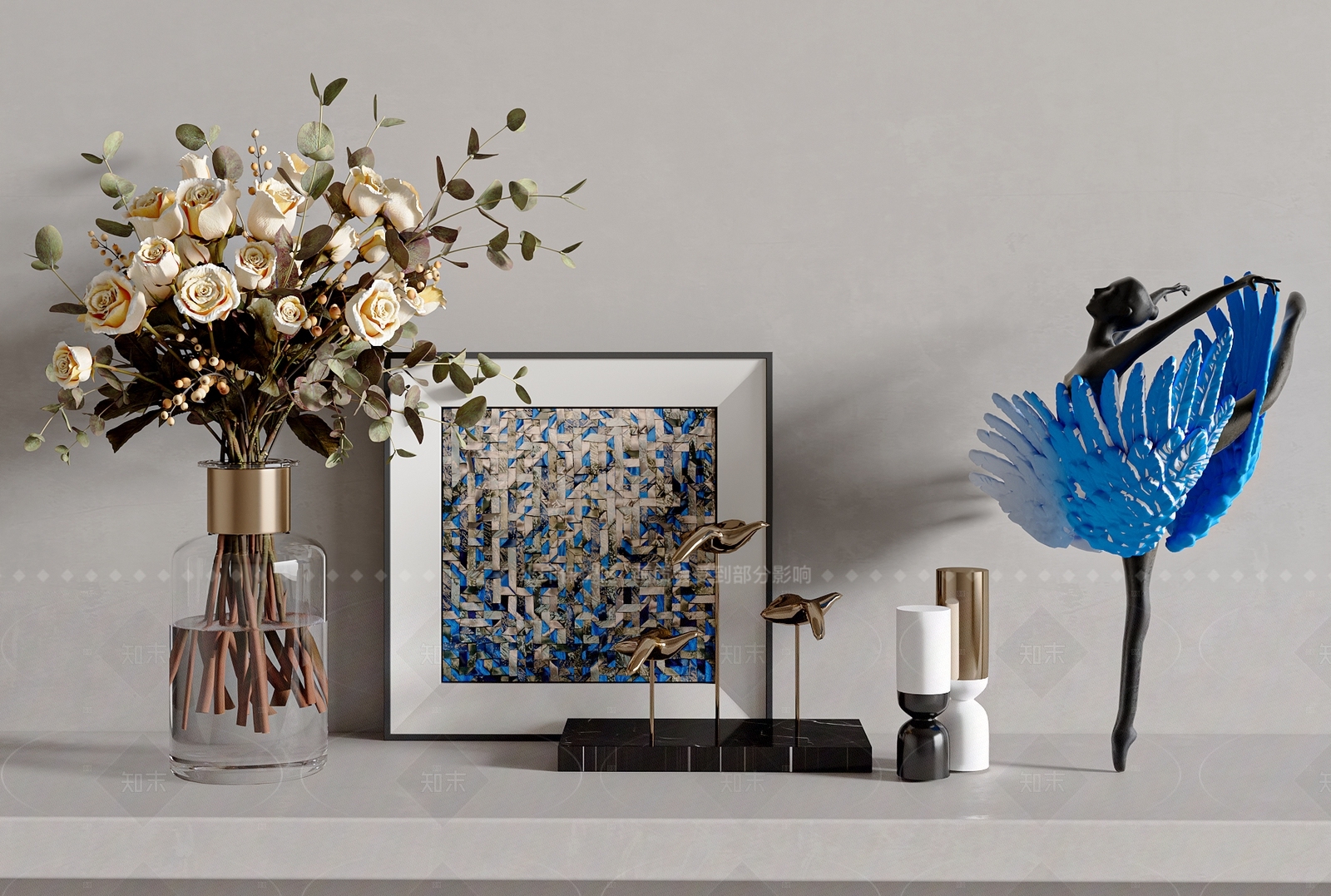 现代轻奢摆件组合3D模型下载【ID:1205256612】