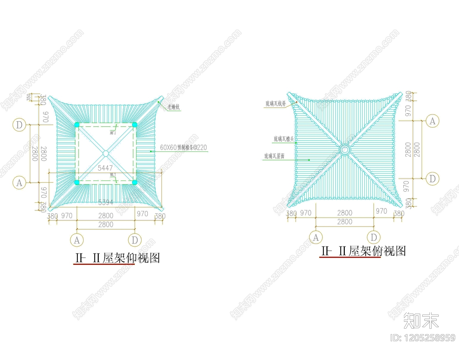 仿古建筑cad施工图下载【ID:1205258959】