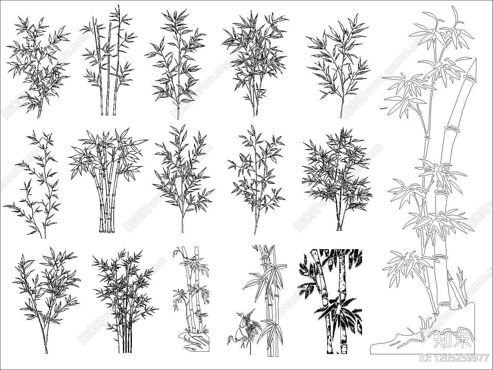 新中式绿植施工图下载【ID:1205259977】
