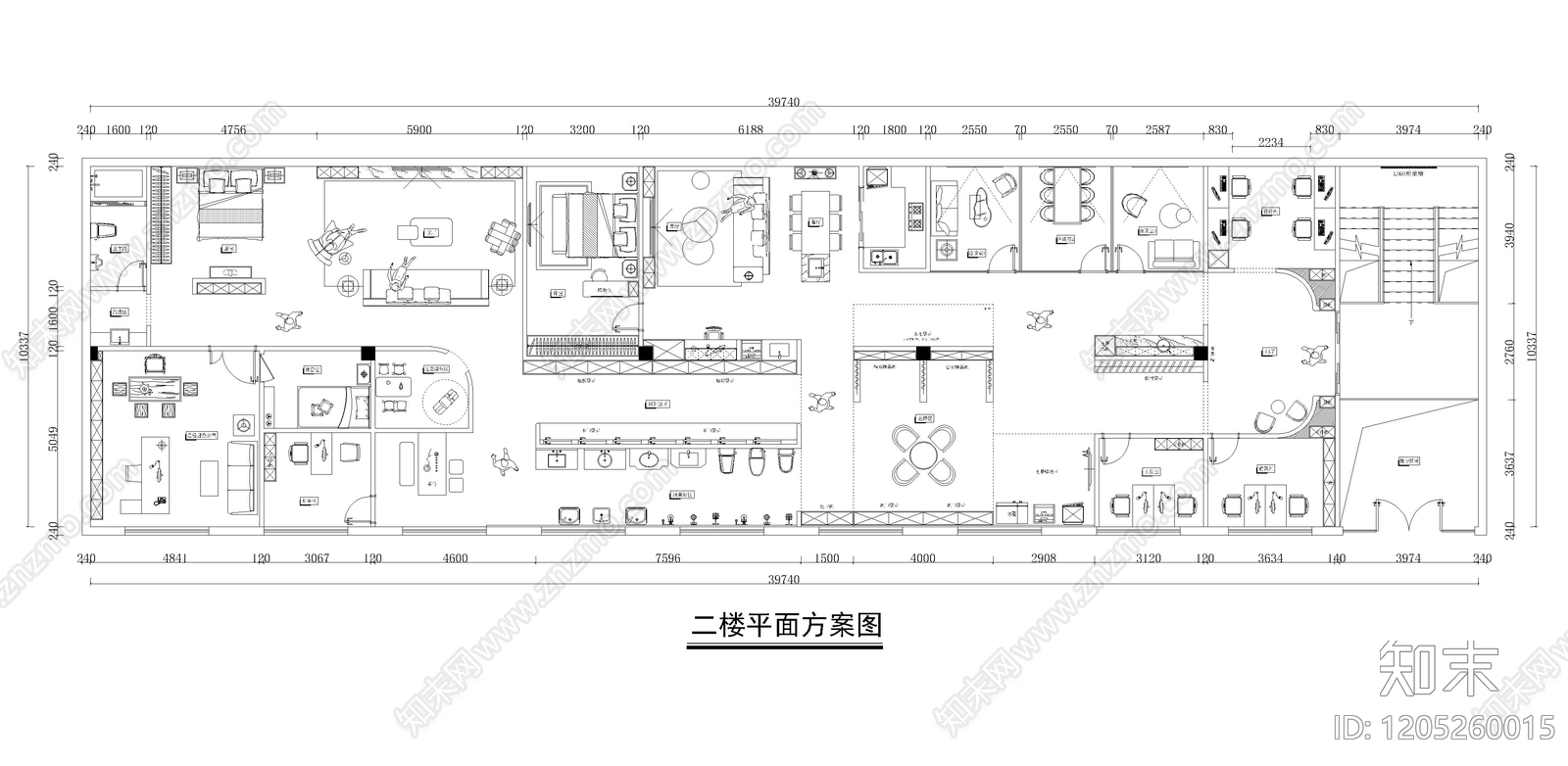 现代意式整体办公空间cad施工图下载【ID:1205260015】
