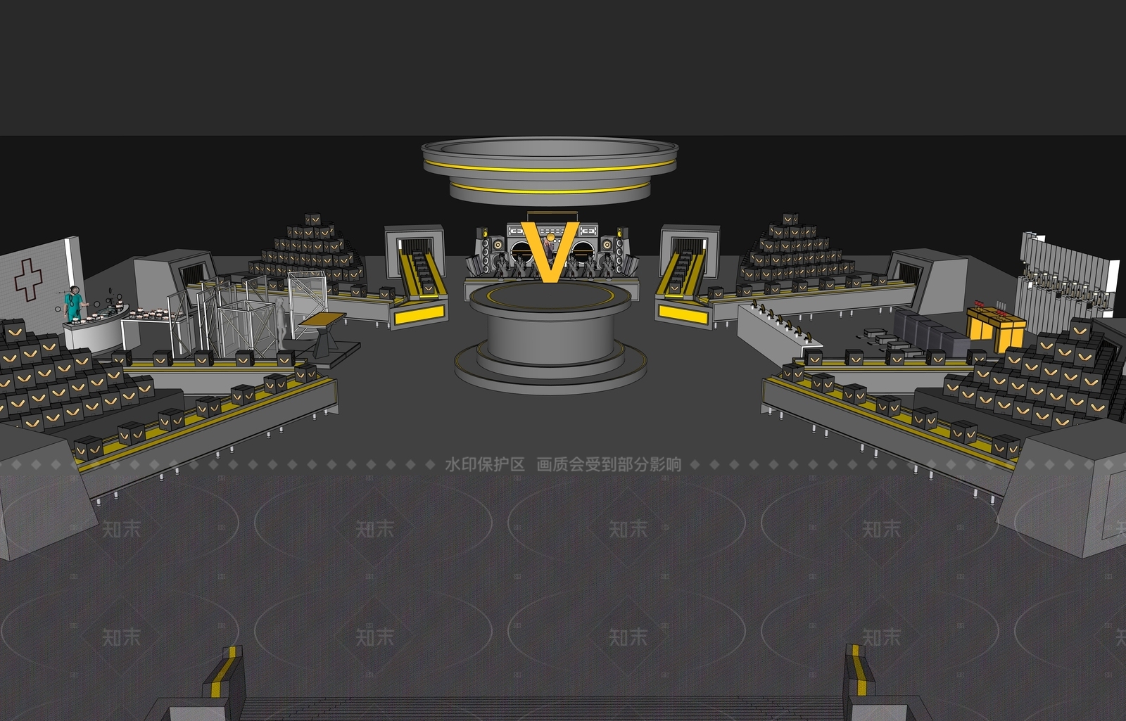 现代直播间SU模型下载【ID:1205260646】
