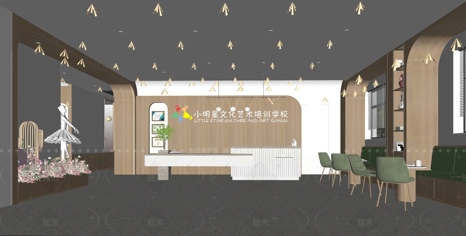 现代幼儿园内部SU模型下载【ID:1205261253】