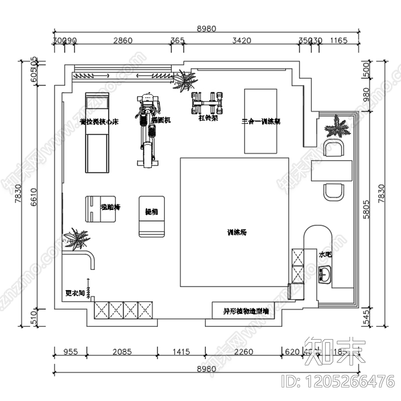 现代简约其他公共空间cad施工图下载【ID:1205266476】