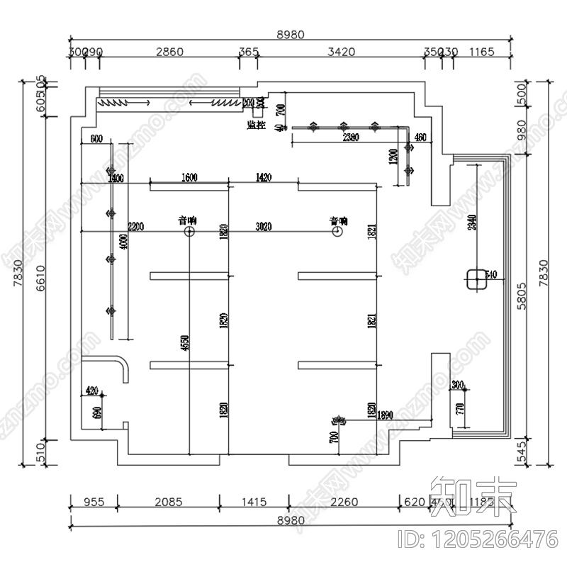 现代简约其他公共空间cad施工图下载【ID:1205266476】